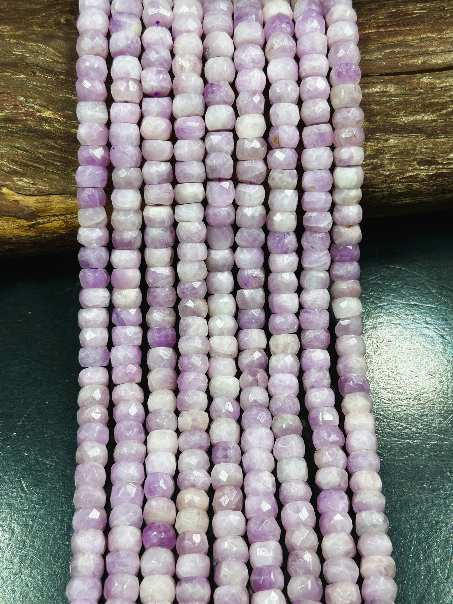 AAA Natural Kunzite Gemstone Bead Faceted 9x6mm Rondelle Shape, Gorgeous Natural Pink Purple Color Kunzite, Excellent Quality 15.5" Strand