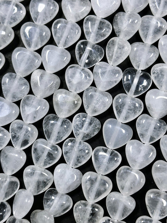Natural Moonstone Gemstone Bead 10mm Heart Shape Bead, Beautiful Natural White Moonstone Gemstone Bead Great Quality Full Strand 15.5"