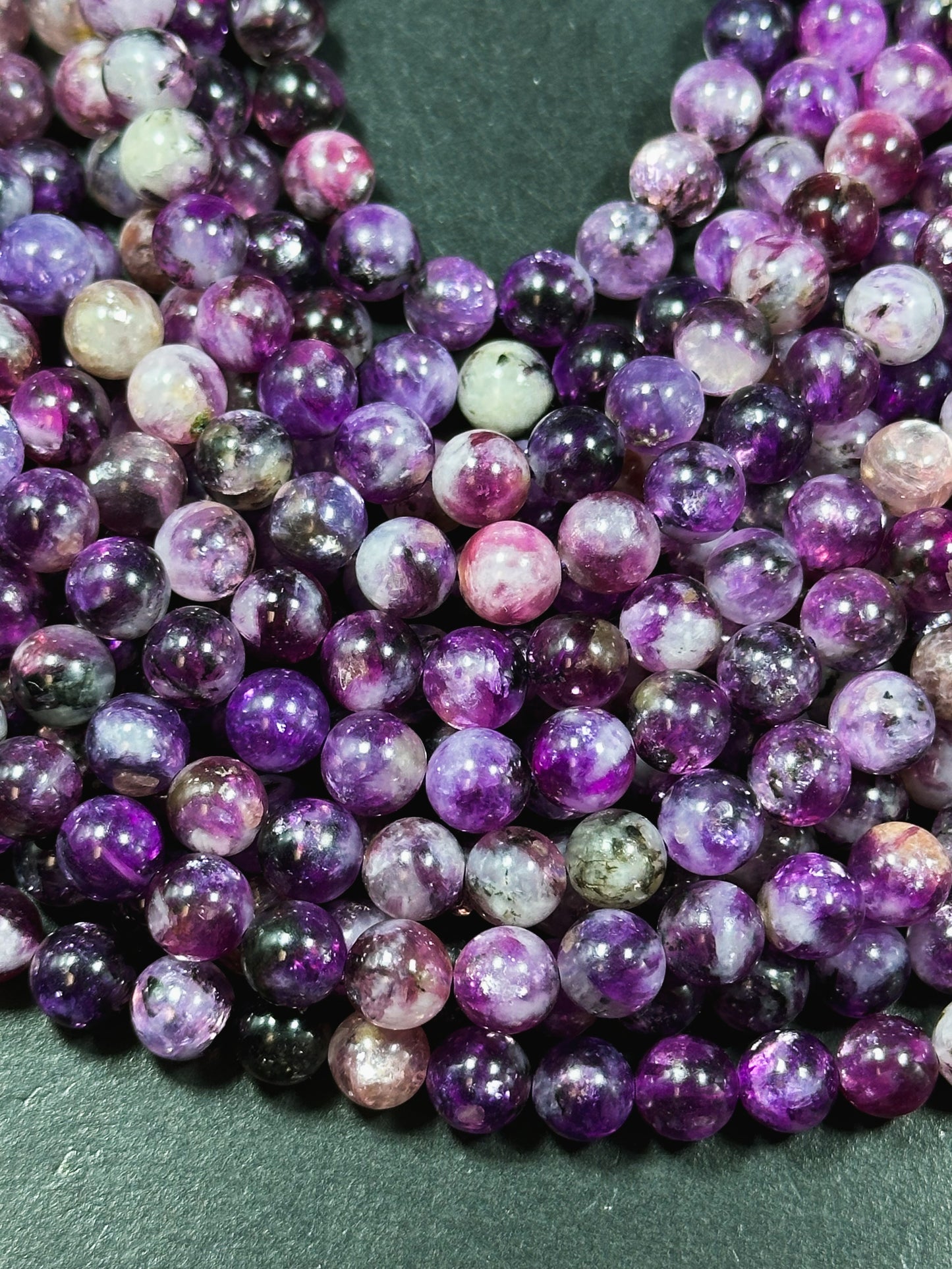 AAA Natural Purple Emerald Gemstone Bead 7mm 8mm 10mm Round Bead, Gorgeous Natural Purple Color Emerald Bead, Excellent Quality 15.5" Strand