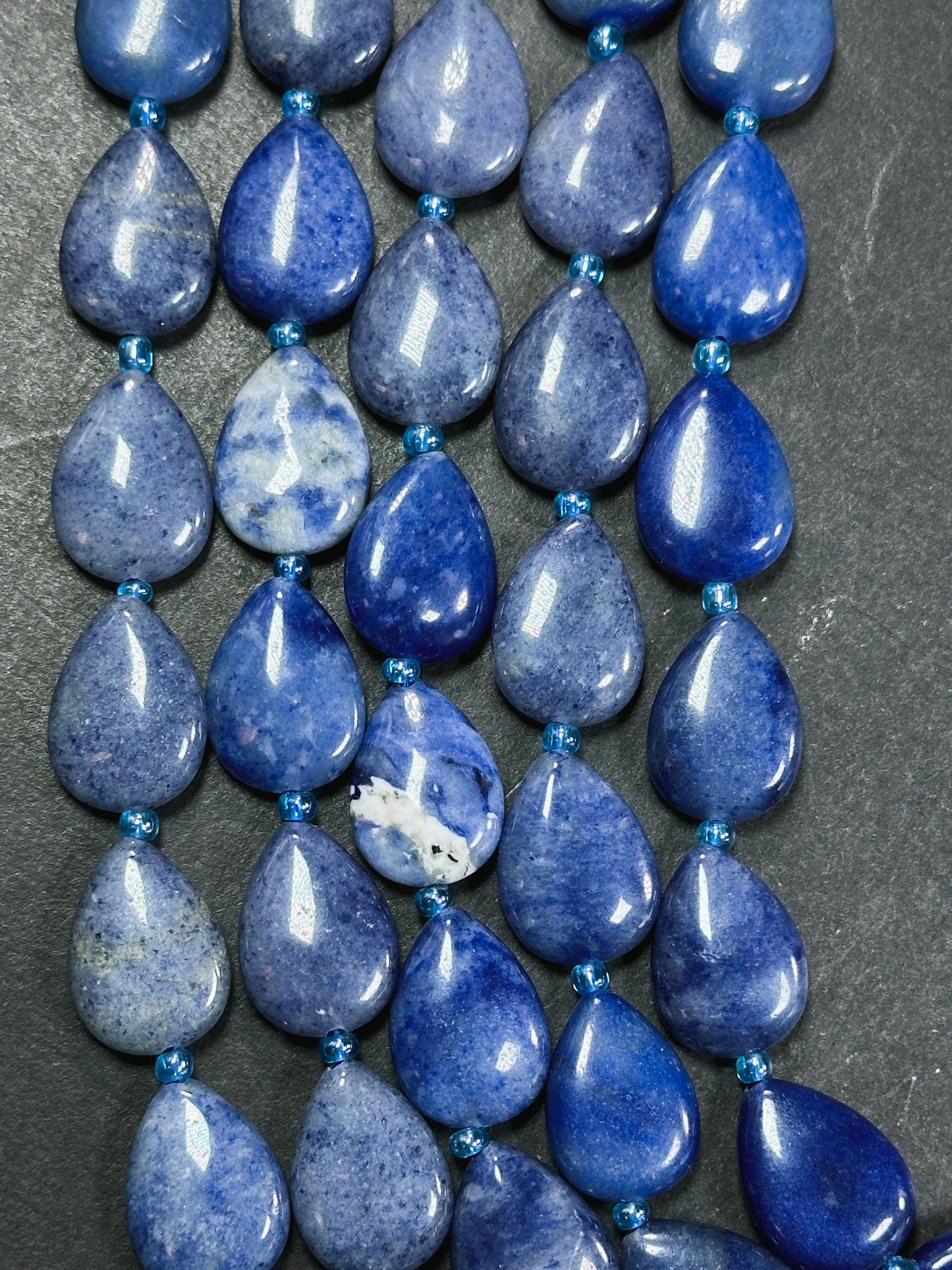 Natural Blue Sodalite Gemstone Bead 18x13mm Teardrop Shape Bead, Gorgeous Natural Blue Color Sodalite Gemstone Beads Full Strand 15.5"