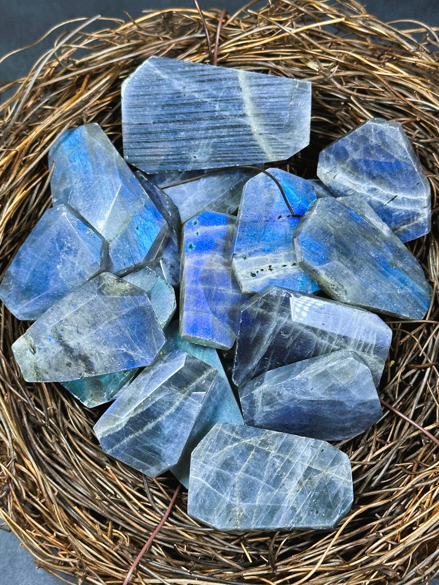 Natural Blue Flash Labradorite Gemstone Bead, Faceted Freeform Teardrop Shape, Beautiful Natural Blue Rainbow Flash Labradorite LOOSE BEADS