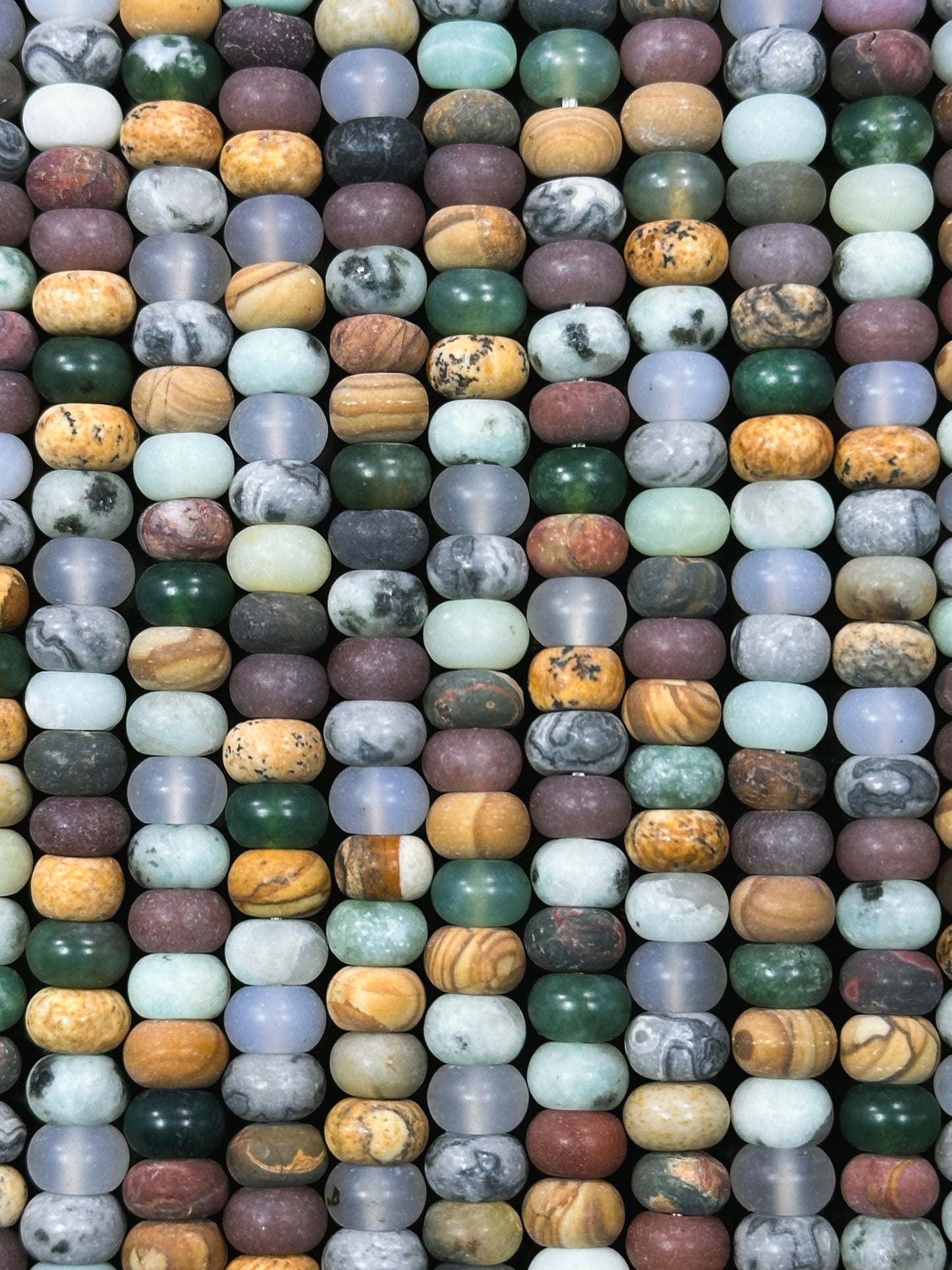 Natural Matte Multi Jasper Gemstone Bead 6x4mm Rondelle Shape Beads, Beautiful Multicolor Matte Multi Jasper Stone Beads, Full Strand 15.5"