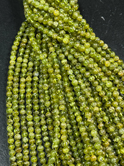 AAA Natural Green Peridot Gemstone Bead 5mm Round Beads, Gorgeous Natural Green Peridot Gemstone Beads, Excellent Quality Full Strand 15.5"