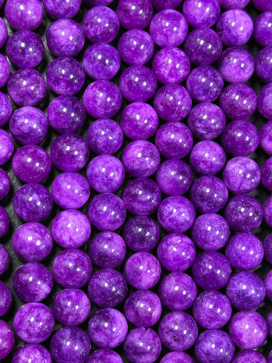 Natural Sugilite Gemstone Bead 6mm 10mm Round Beads, Gorgeous Natural Purple Color Sugilite Stone Beads, Excellent Quality Full Strand 15.5"