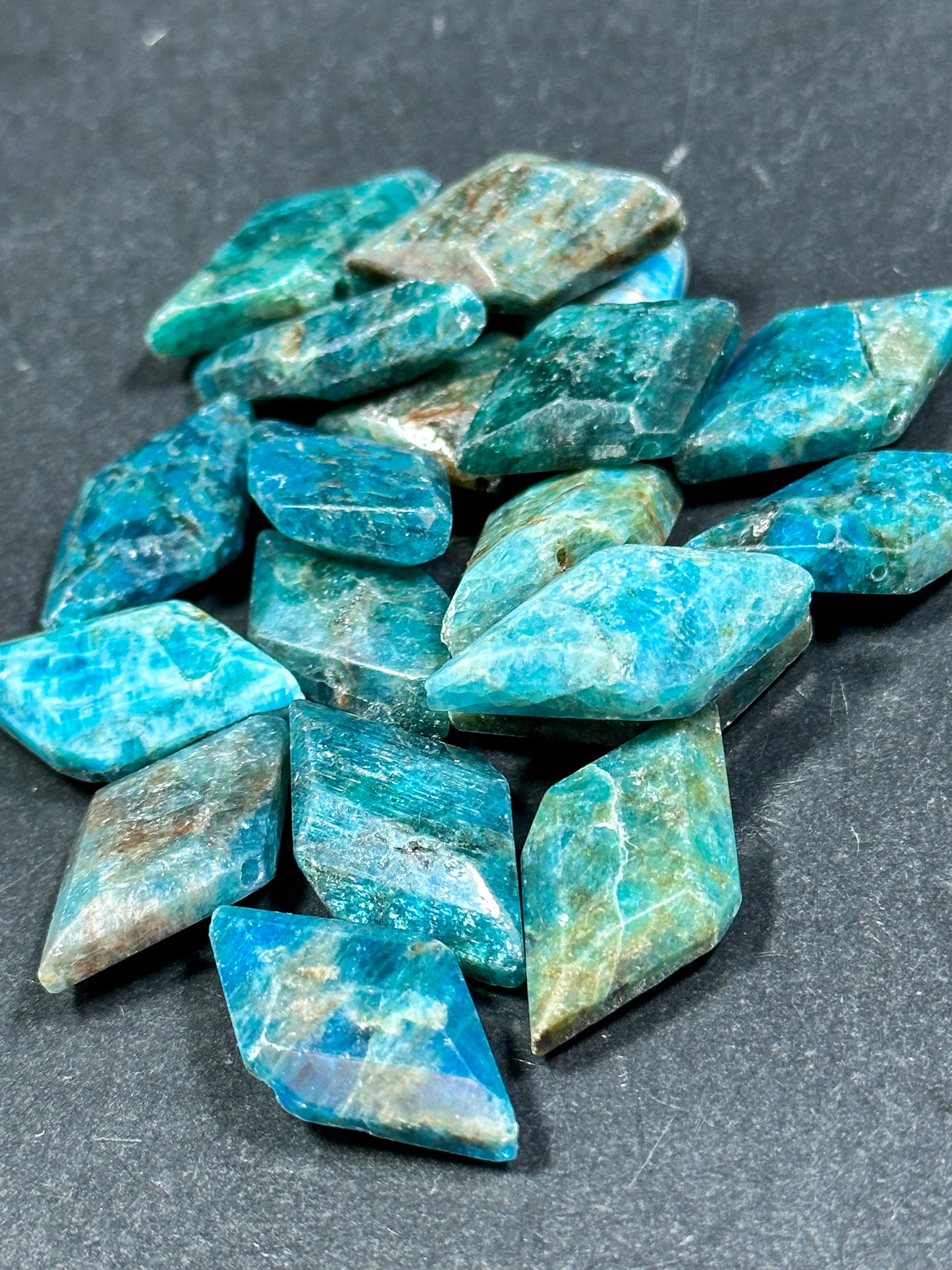 AAA NATURAL Blue Apatite Gemstone Bead Faceted 29x16mm Diamond Shape, Gorgeous Natural Blue Color Apatite Gemstone Bead, LOOSE Beads