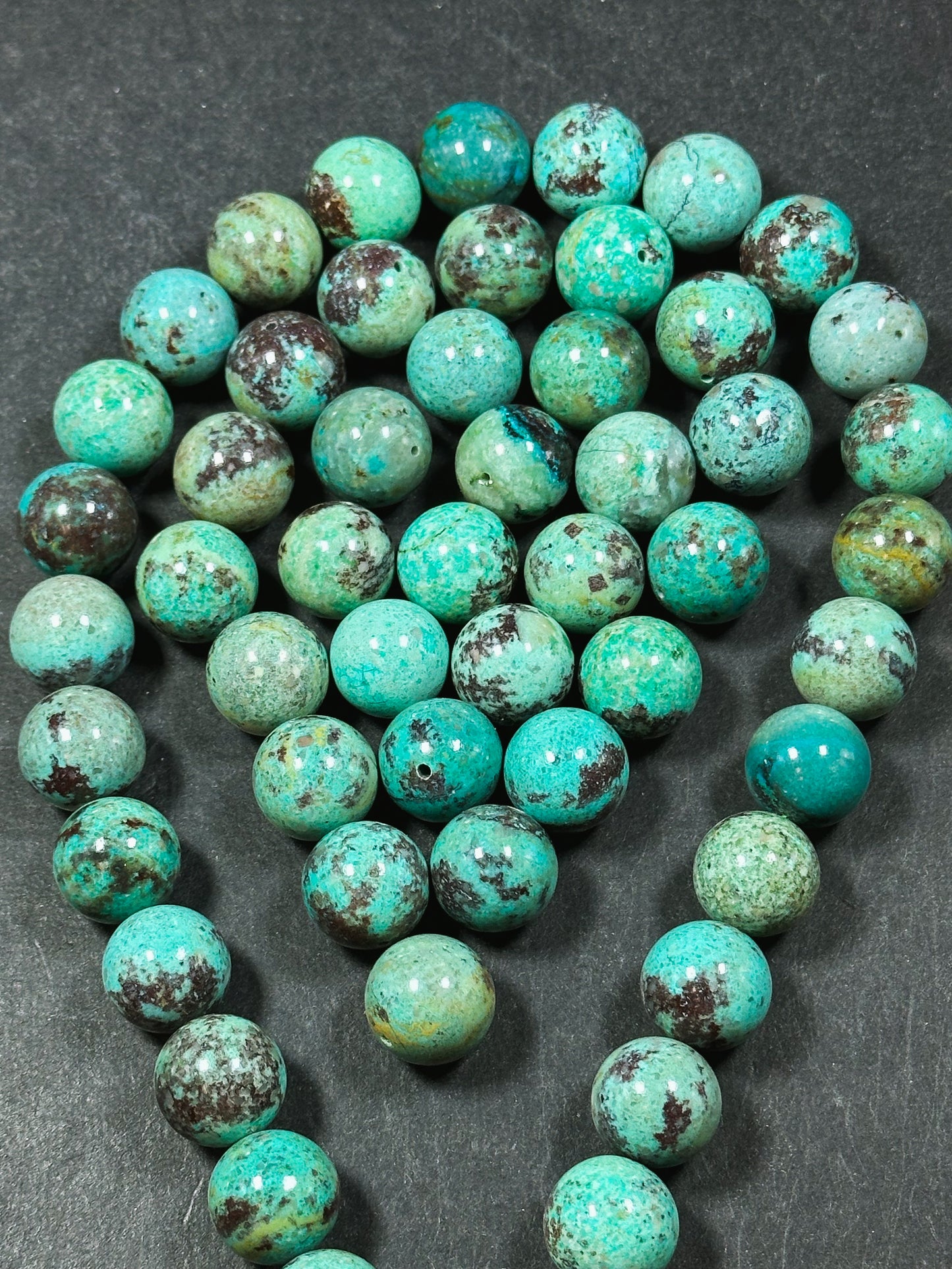 AAA Natural Turquoise Gemstone Beads 14-15mm Round Beads, Beautiful Natural Blue Green Color Turquoise Gemstone Beads, LOOSE BEADS (1pc)