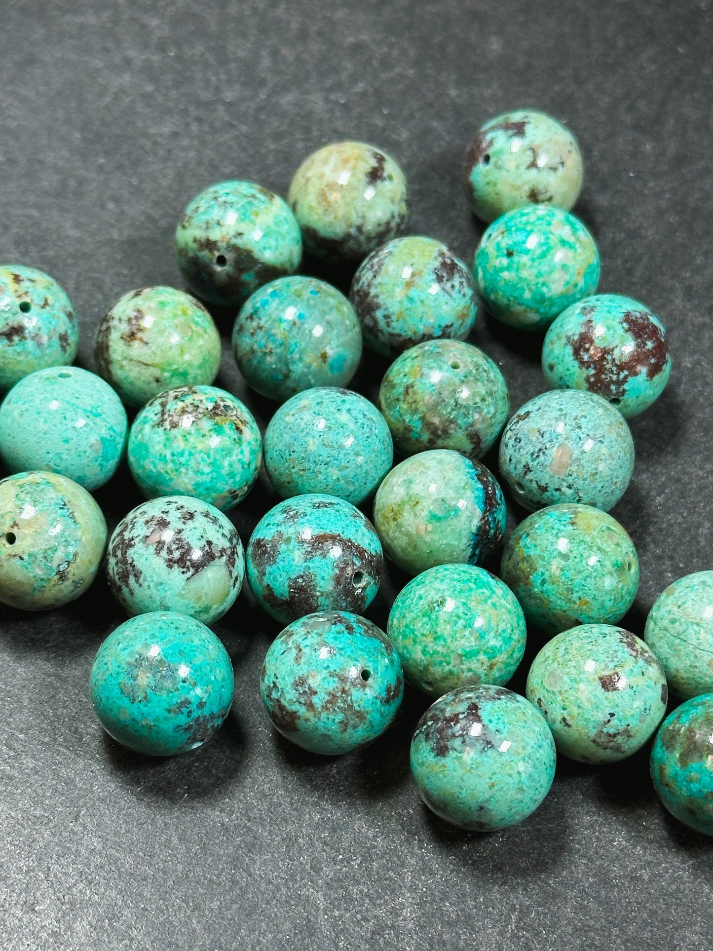 AAA Natural Turquoise Gemstone Beads 14-15mm Round Beads, Beautiful Natural Blue Green Color Turquoise Gemstone Beads, LOOSE BEADS (1pc)