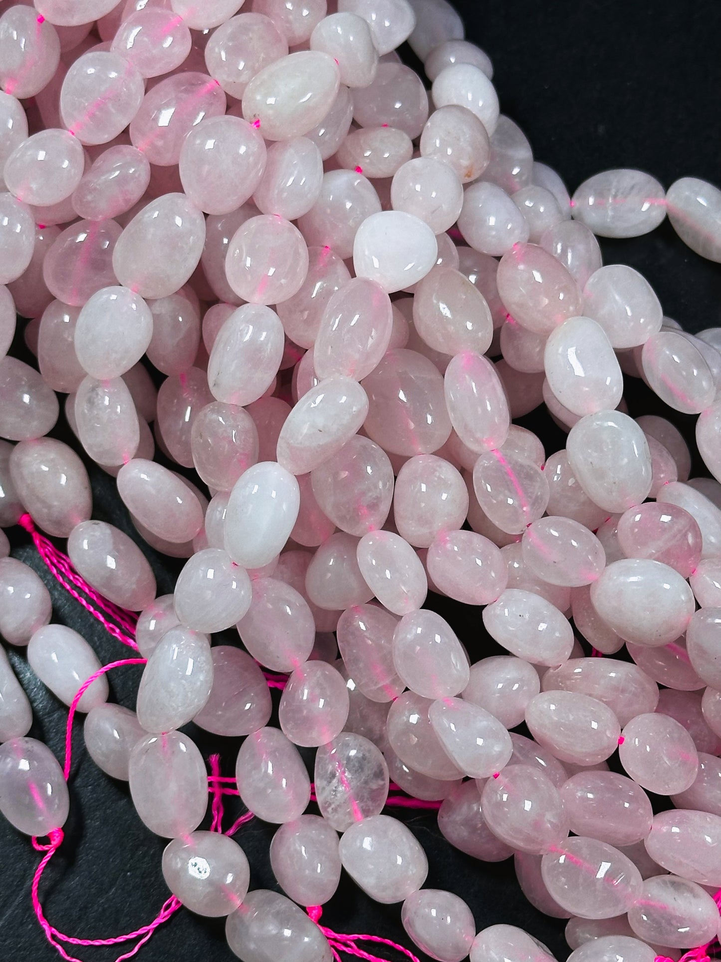 Natural Rose Quartz Gemstone Bead 10-15mm Freeform Pebble Shape, Beautiful Natural Pink Color Rose Quartz, Great Quality Full Strand 15.5"