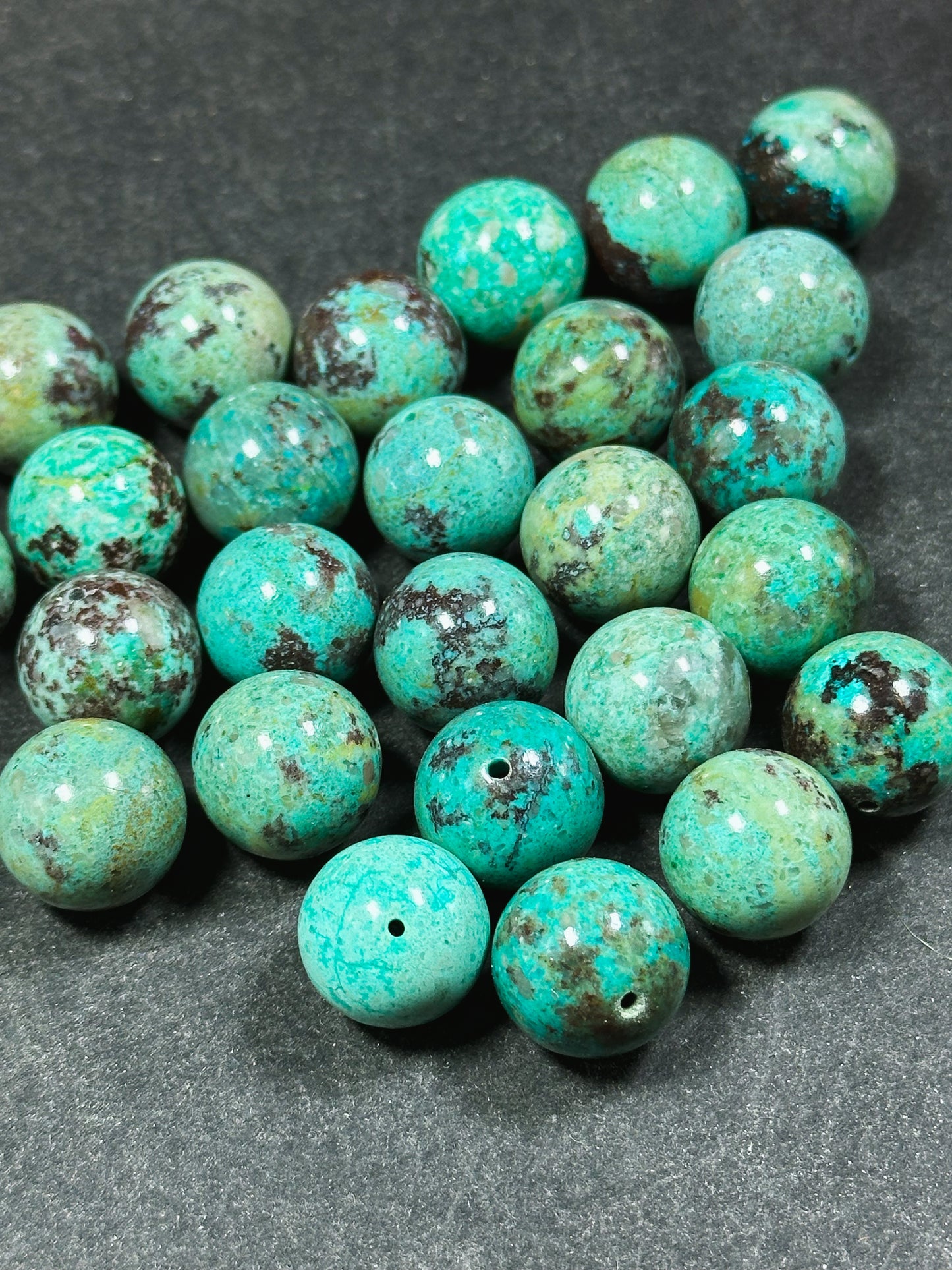AAA Natural Turquoise Gemstone Beads 14-15mm Round Beads, Beautiful Natural Blue Green Color Turquoise Gemstone Beads, LOOSE BEADS (1pc)
