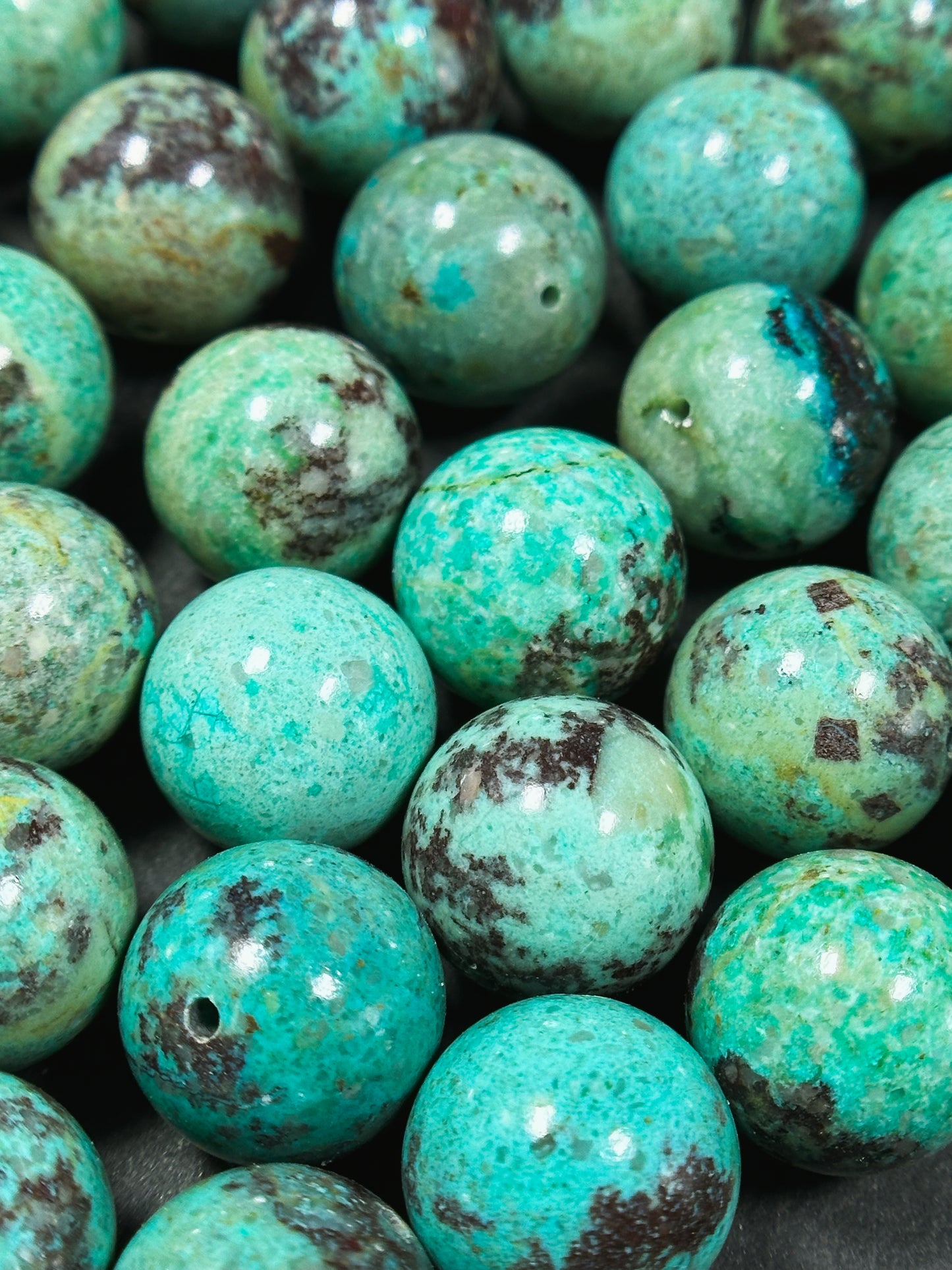 AAA Natural Turquoise Gemstone Beads 14-15mm Round Beads, Beautiful Natural Blue Green Color Turquoise Gemstone Beads, LOOSE BEADS (1pc)