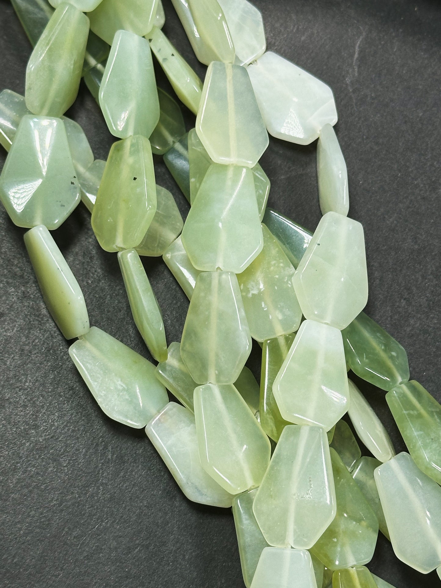 Natural Burma Jade Gemstone Bead 18x12mm Coffin Shape Bead, Beautiful Natural Green Color Burmese Jade Gemstone Bead, Full Strand 15.5"