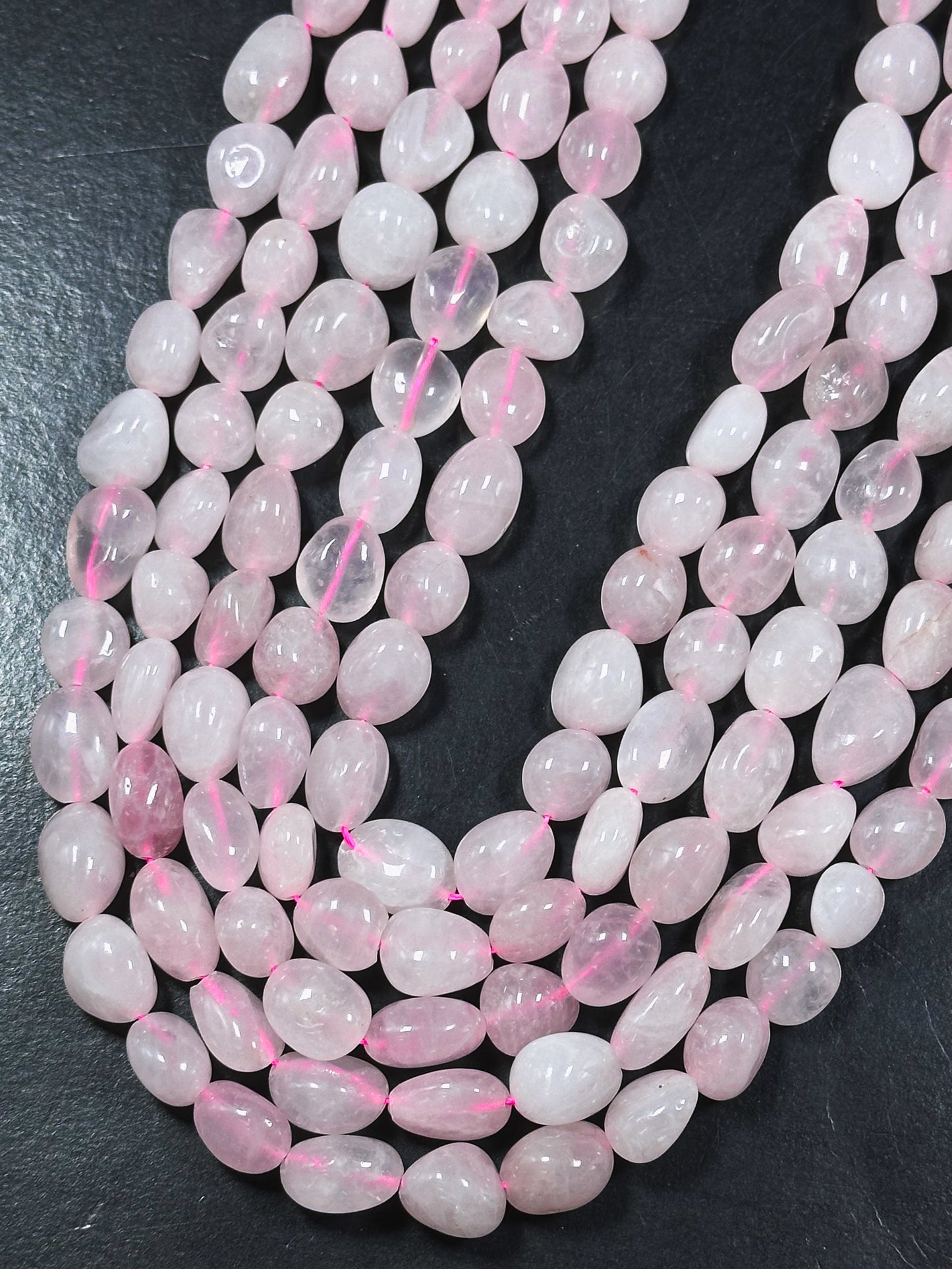 Natural Rose Quartz Gemstone Bead 10-15mm Freeform Pebble Shape, Beautiful Natural Pink Color Rose Quartz, Great Quality Full Strand 15.5"