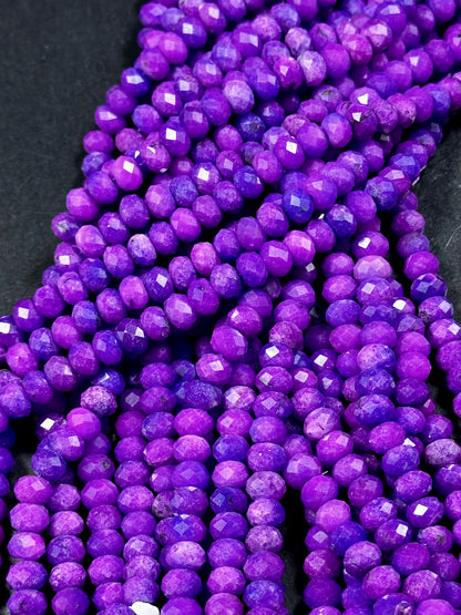 NATURAL Sugilite Gemstone Bead Faceted 8x5mm Rondelle Shape Bead, Gorgeous Purple Color Sugilite Gemstone Beads Full Strand 15.5"