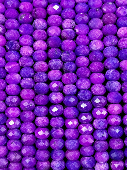 NATURAL Sugilite Gemstone Bead Faceted 8x5mm Rondelle Shape Bead, Gorgeous Purple Color Sugilite Gemstone Beads Full Strand 15.5"