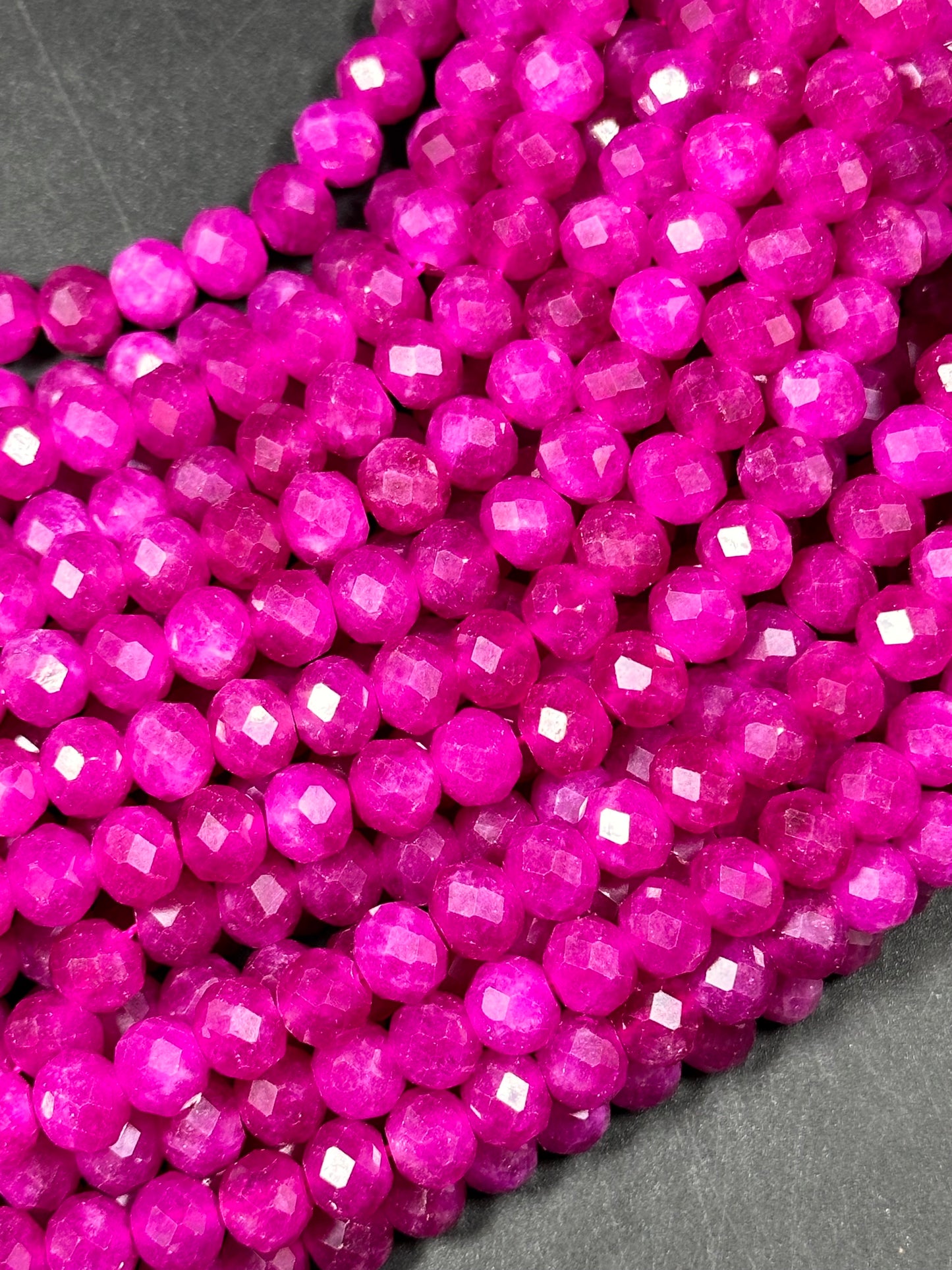 AA+ NATURAL Ruby Quartz Gemstone Bead Faceted 6x5mm 8x6mm Rondelle Shape, Gorgeous Red Pink Color Ruby Quartz Gemstone Bead, Great Quality Quartz