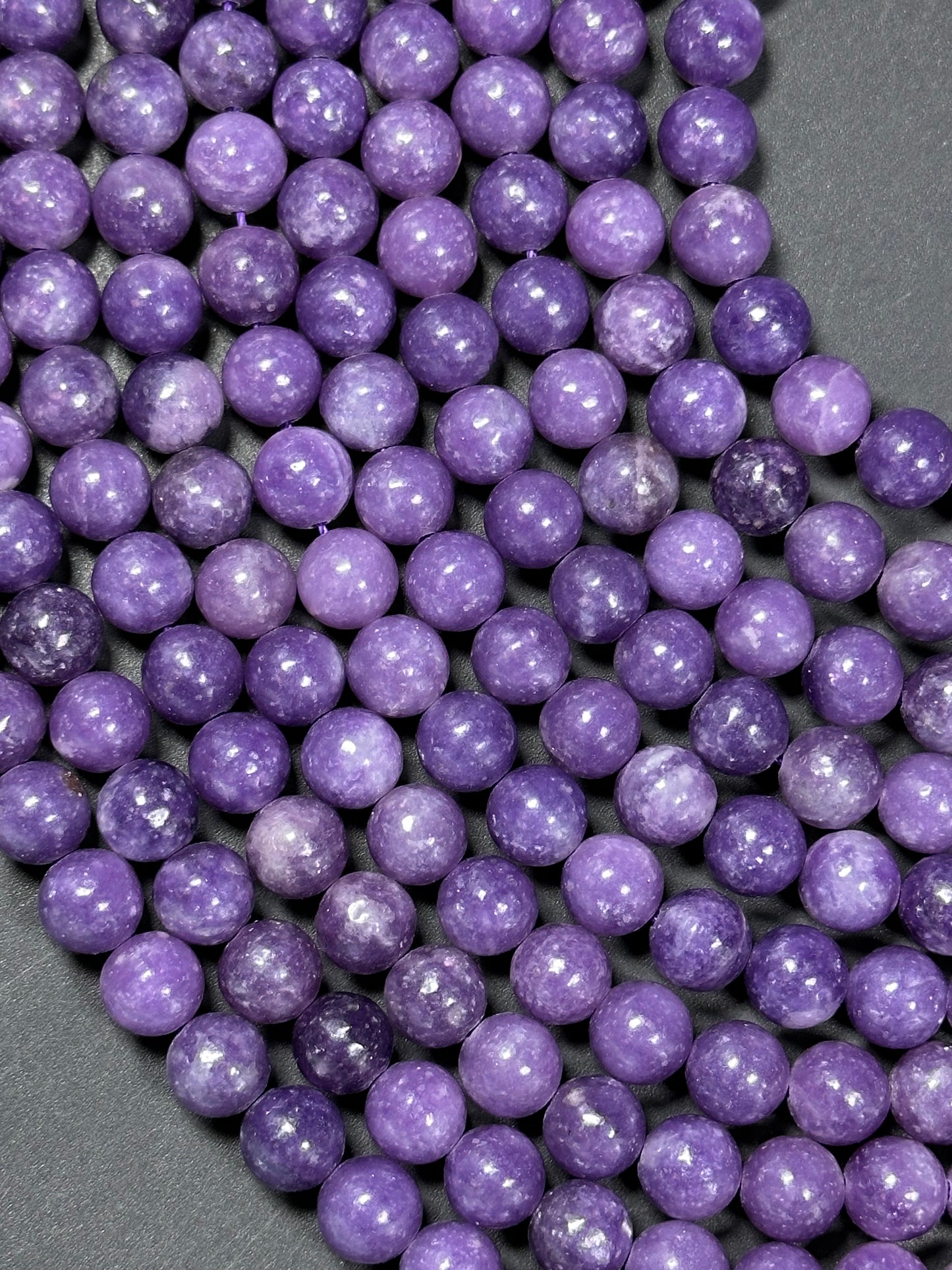 NATURAL Lepidolite Gemstone Bead 6mm 8mm 10mm Round Bead, Beautiful Natural Purple Color Lepidolite Gemstone Bead, Great Quality 15.5"