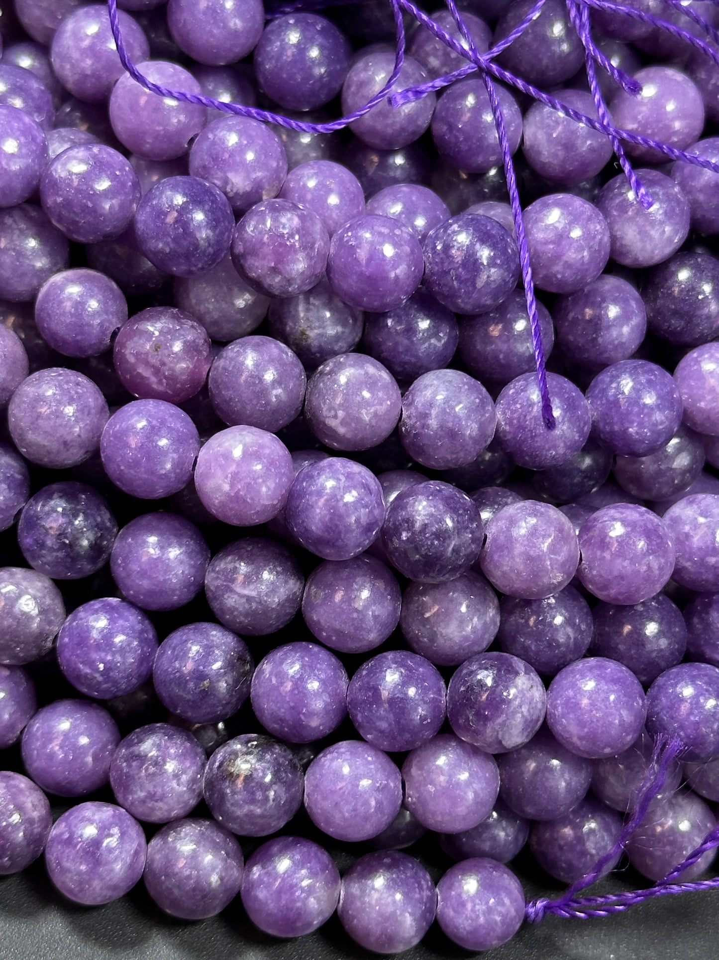 NATURAL Lepidolite Gemstone Bead 6mm 8mm 10mm Round Bead, Beautiful Natural Purple Color Lepidolite Gemstone Bead, Great Quality 15.5"