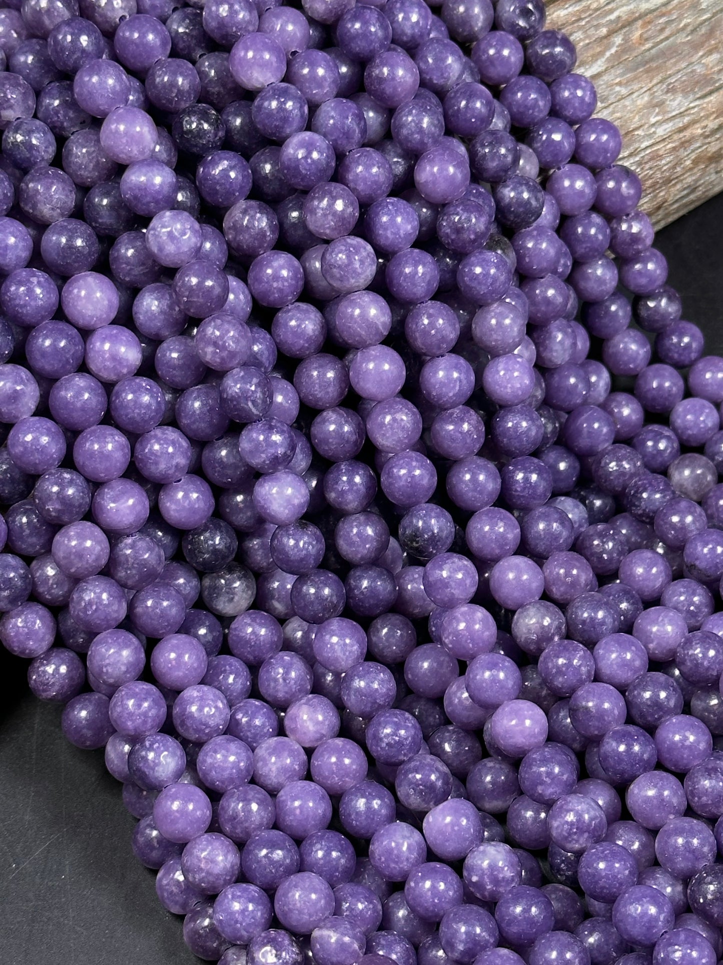 NATURAL Lepidolite Gemstone Bead 6mm 8mm 10mm Round Bead, Beautiful Natural Purple Color Lepidolite Gemstone Bead, Great Quality 15.5"