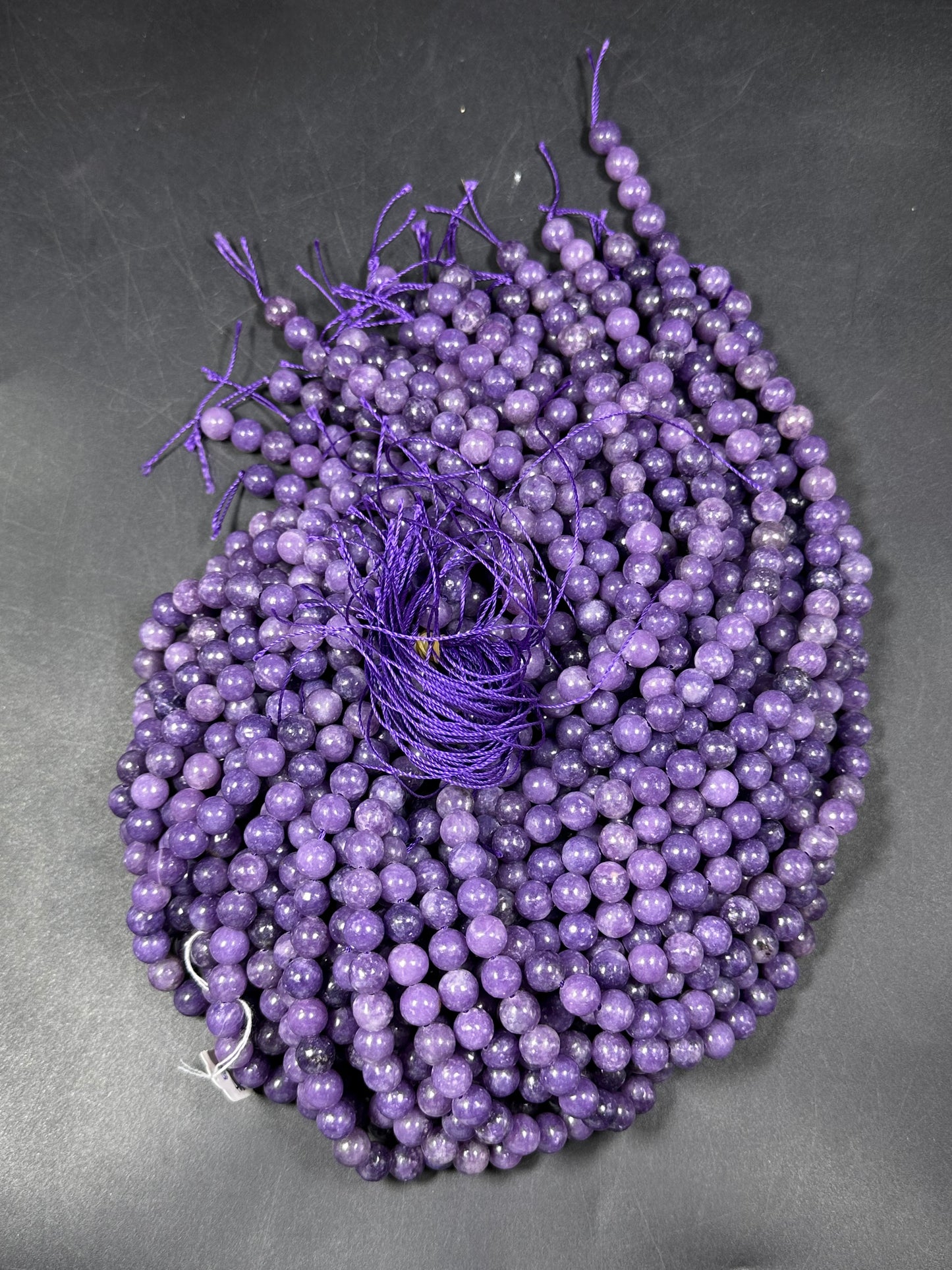 NATURAL Lepidolite Gemstone Bead 6mm 8mm 10mm Round Bead, Beautiful Natural Purple Color Lepidolite Gemstone Bead, Great Quality 15.5"