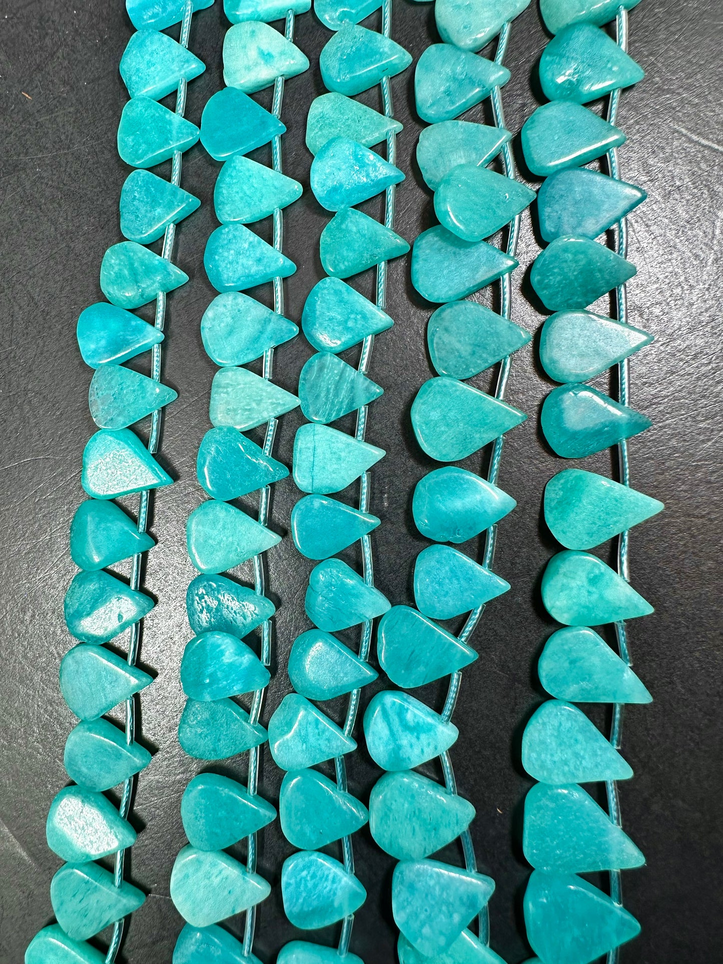 NATURAL Amazonite Gemstone Bead 12x14mm to 15x18mm Teardrop Shape Beads, Beautiful Blue-Green Color Amazonite Beads. Full Strand 15.5"