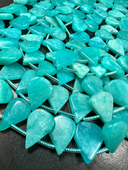 NATURAL Amazonite Gemstone Bead 12x14mm to 15x18mm Teardrop Shape Beads, Beautiful Blue-Green Color Amazonite Beads. Full Strand 15.5"