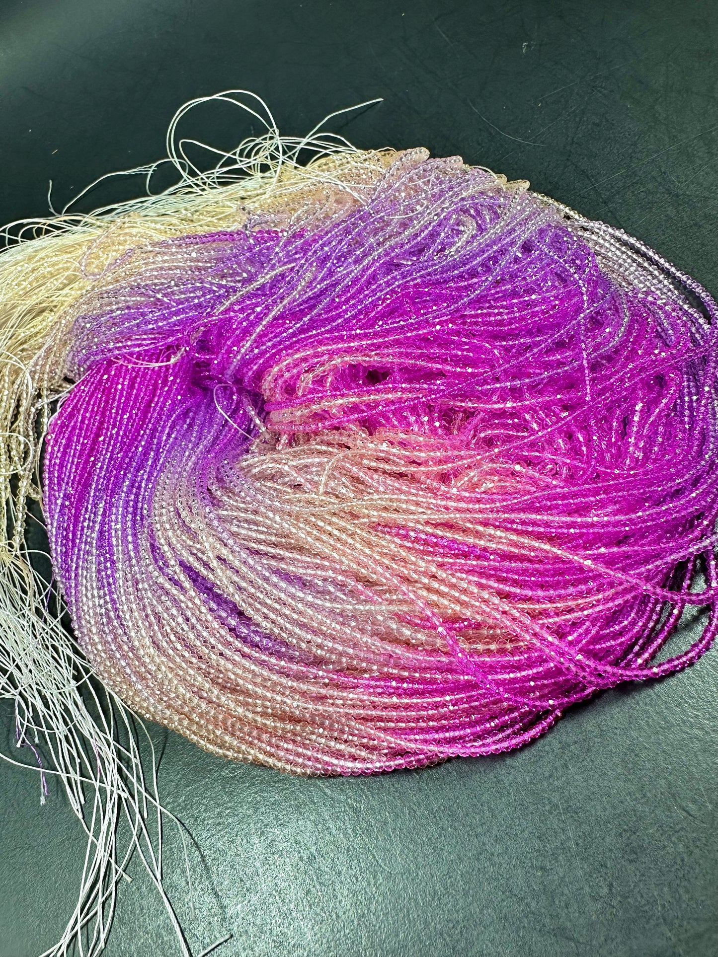 Gorgeous multi rainbow color crystal beads. Faceted 2mm 3mm 4mm 6mm 8mm round beads, Beautiful pink purple color beads Full strand 14.4"
