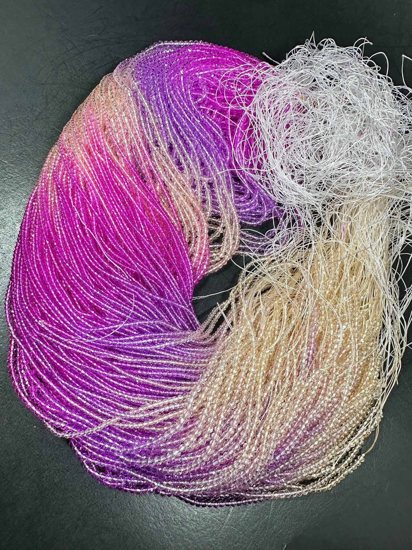 Gorgeous multi rainbow color crystal beads. Faceted 2mm 3mm 4mm 6mm 8mm round beads, Beautiful pink purple color beads Full strand 14.4"
