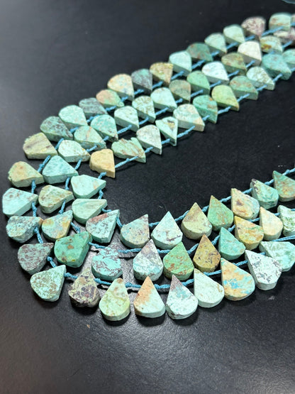NATURAL Matte Chrysocolla Gemstone Bead, 10x16mm to 13x18mm Beads. Natural Green Blue Color Chrysocolla Beads, Full Strand 15.5"