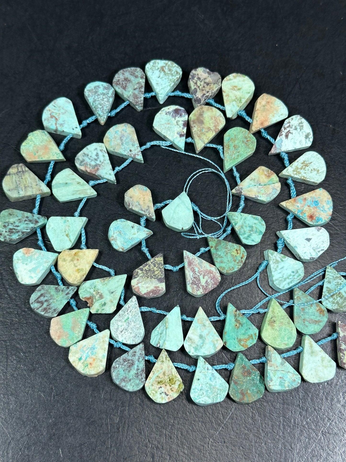 NATURAL Matte Chrysocolla Gemstone Bead, 10x16mm to 13x18mm Beads. Natural Green Blue Color Chrysocolla Beads, Full Strand 15.5"