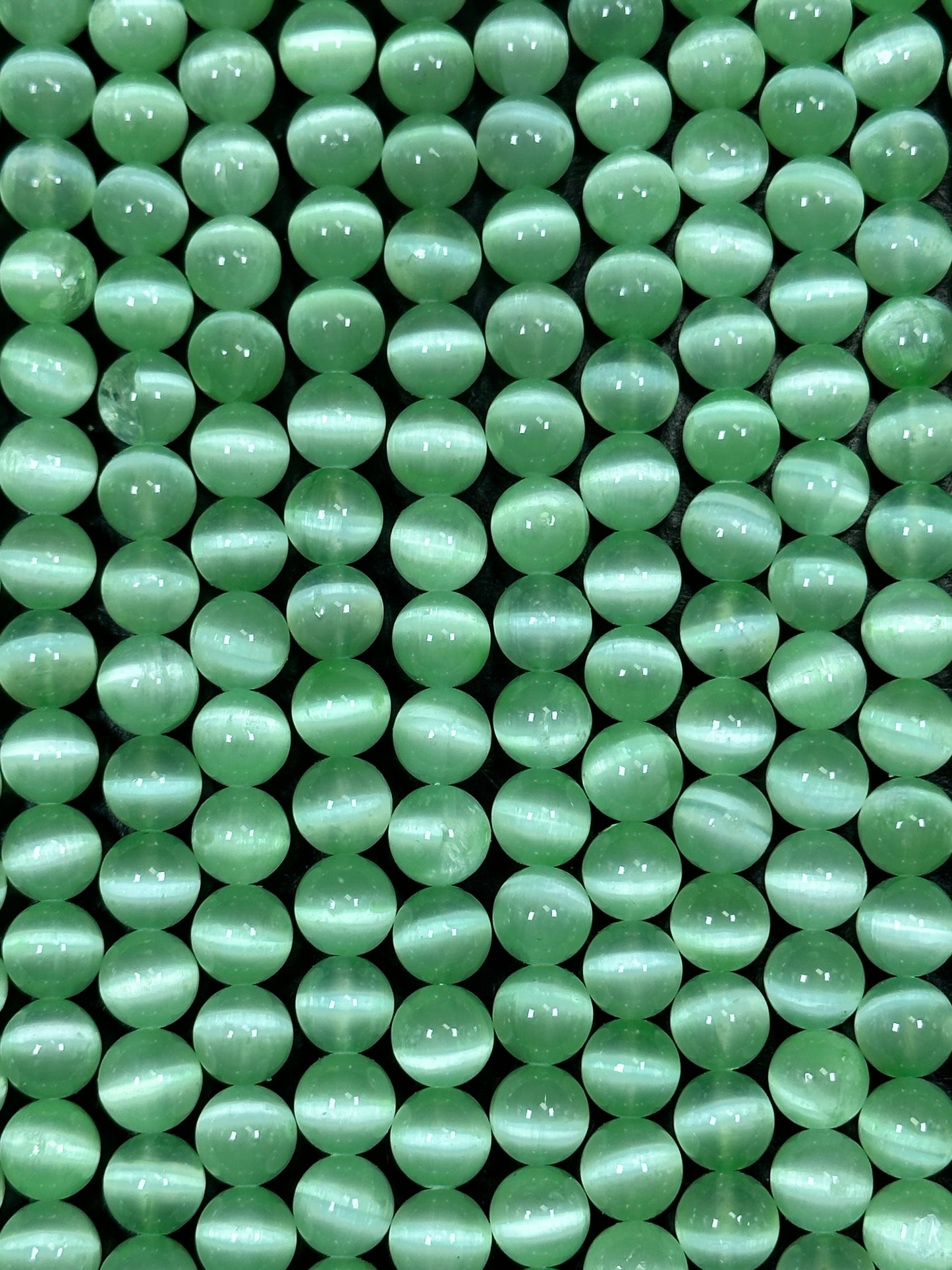 AAA Natural Selenite Gemstone Bead, 8mm 10mm Round Bead, Gorgeous Green Color Loose Selenite Gemstone Beads, Full Strand 15.5"