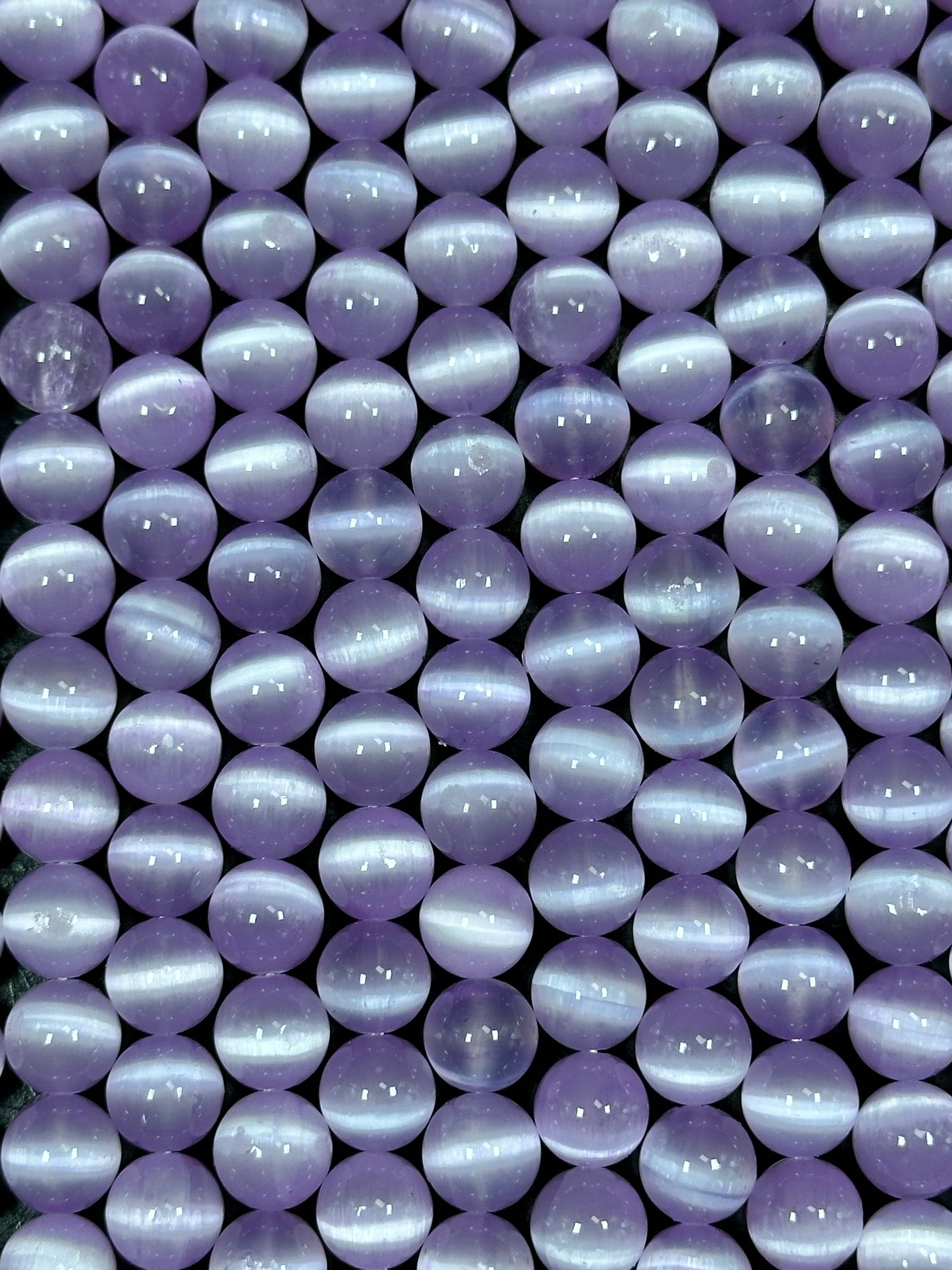 AAA Natural Selenite Gemstone Bead, 8mm 10mm Round Bead, Beautiful Purple Color Loose Selenite Gemstone Beads, Full Strand 15.5"