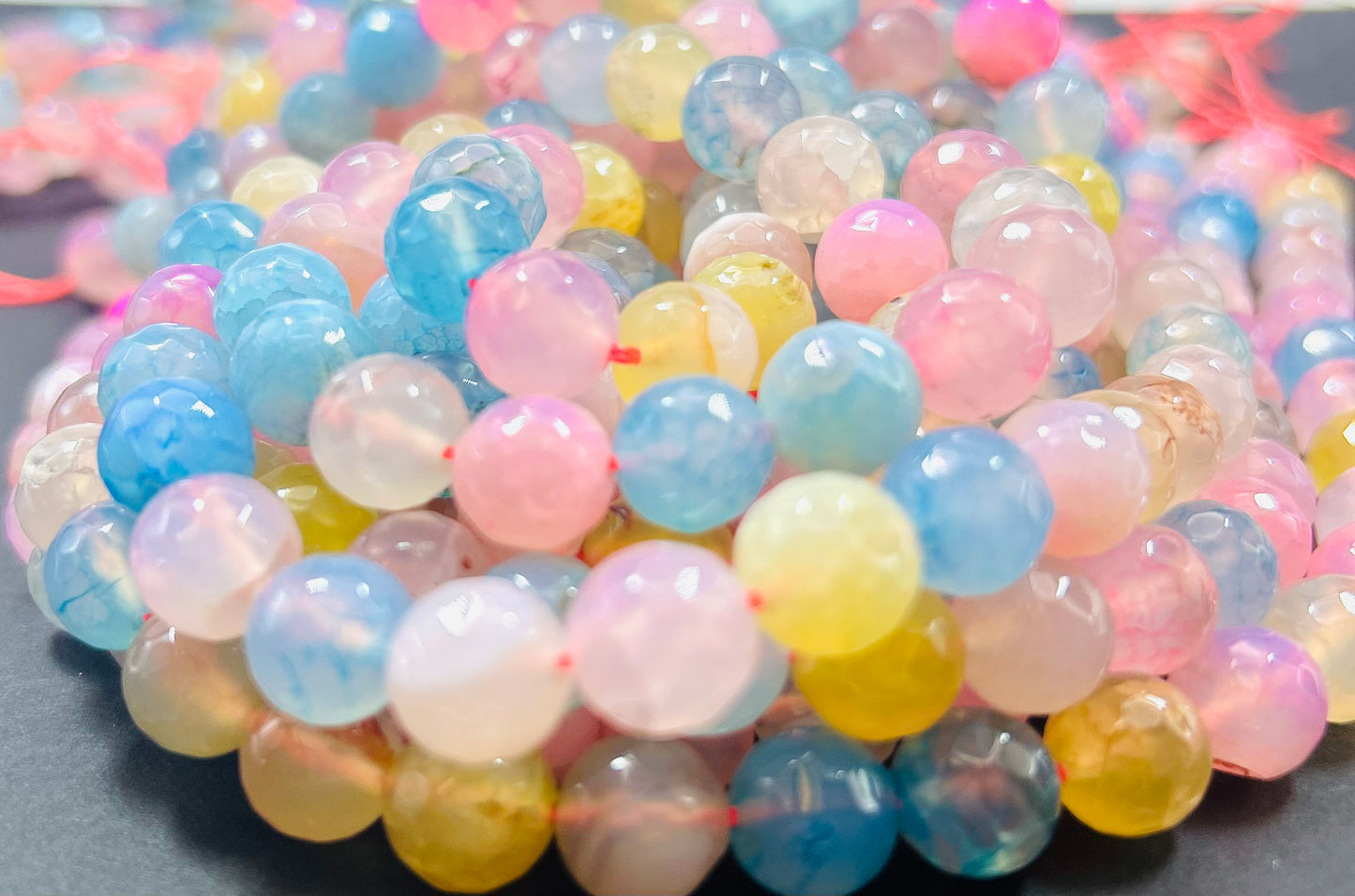 AAA Cotton candy jade stone bead. Faceted 6mm 8mm 10mm round bead. Gorgeous natural multi color jade stone bead. High quality !