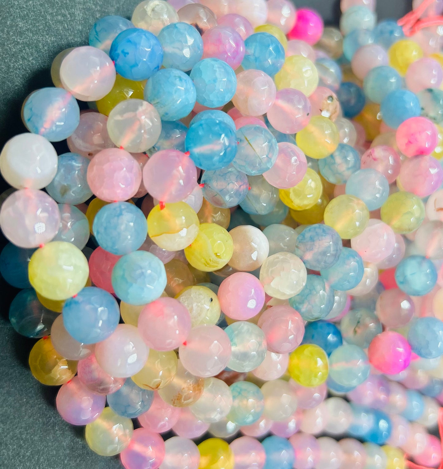 AAA Cotton candy jade stone bead. Faceted 6mm 8mm 10mm round bead. Gorgeous natural multi color jade stone bead. High quality !
