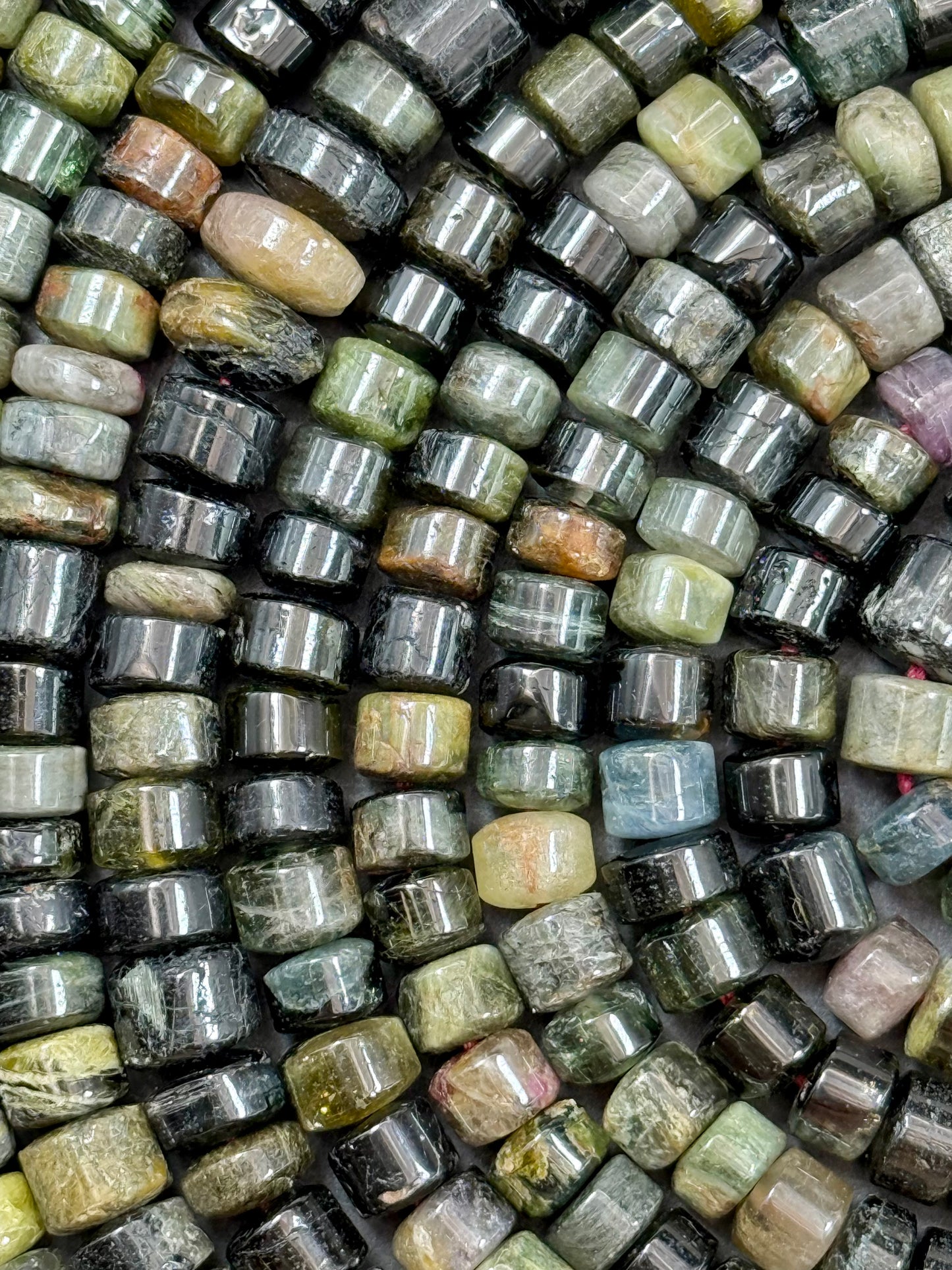 AAA Natural TOURMALINE Watermelon Gemstone Beads, FREEFORM Smooth Rondelle Shape Beads, Great Quality gemstone 15.5” strand!