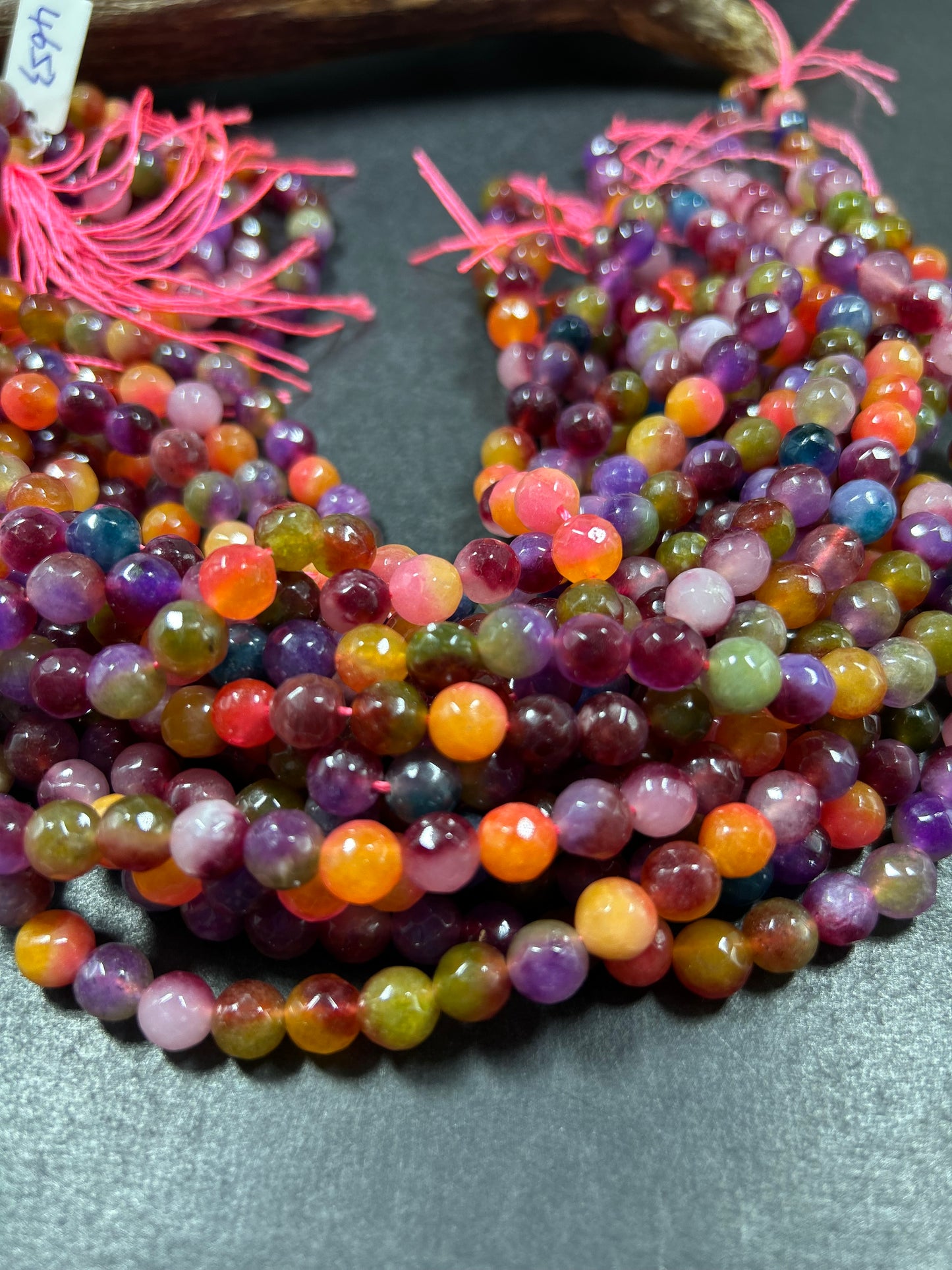 AAA Natural Berry Bliss Jade Gemstone Bead Faceted 6mm 8mm 10mm Round Bead, Gorgeous Natural Clear multi color Jade Excellent Quality 15.5"
