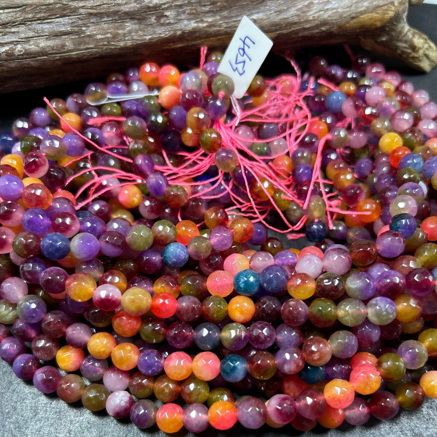 AAA Natural Berry Bliss Jade Gemstone Bead Faceted 6mm 8mm 10mm Round Bead, Gorgeous Natural Clear multi color Jade Excellent Quality 15.5"
