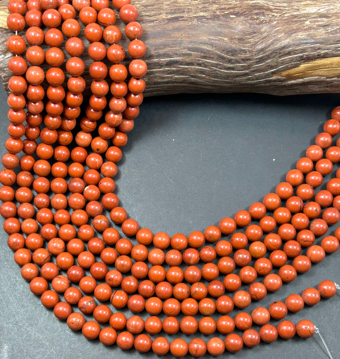 Beautiful Red Jasper Bead. 4mm 6mm 10mm 12mm Round Bead. Beautiful Red with a dash black Color Jasper. High Quality Beads! 15.5" Strand.