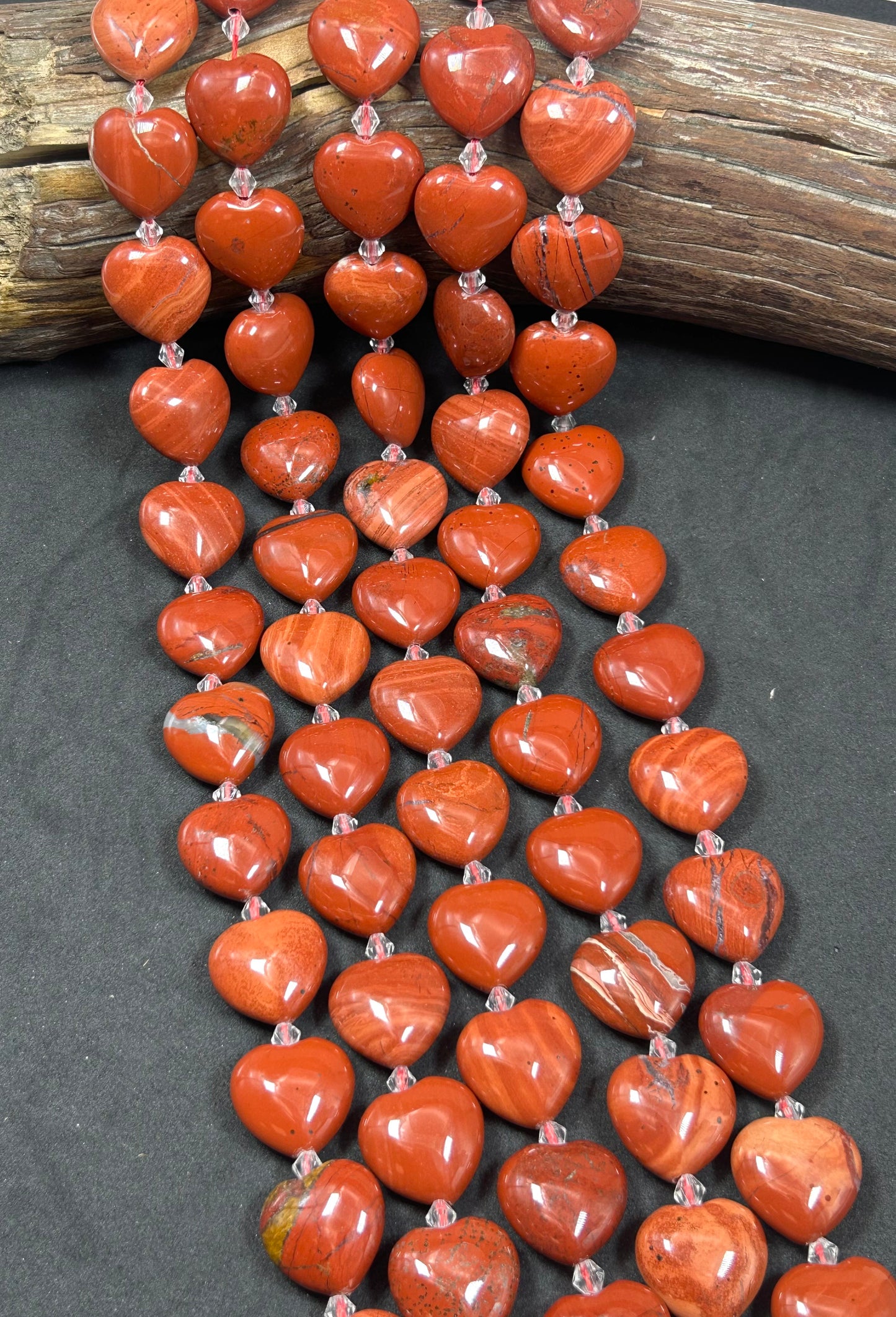 Natural Red Jasper Gemstone Bead 11.5mm 14.5mm 20mm Heart Shape Bead, Gorgeous Natural Red Color Jasper Bead Full Strand 15.5"