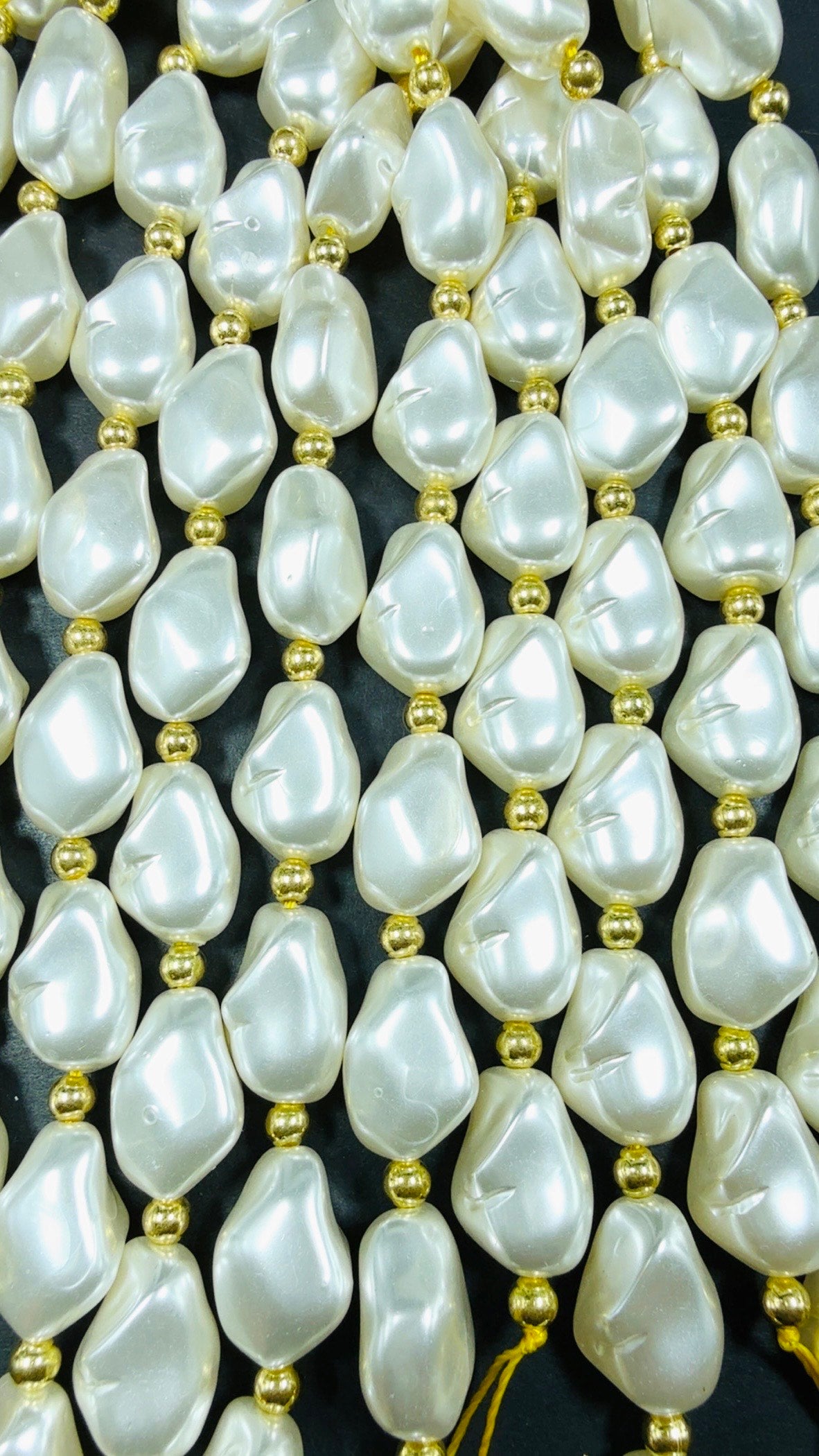 Chinese Swarovski Pearl Crystal Beads. Irregular Baroque shaped pearls, Beautiful White Swarovski Crystal Pearl 15.5"