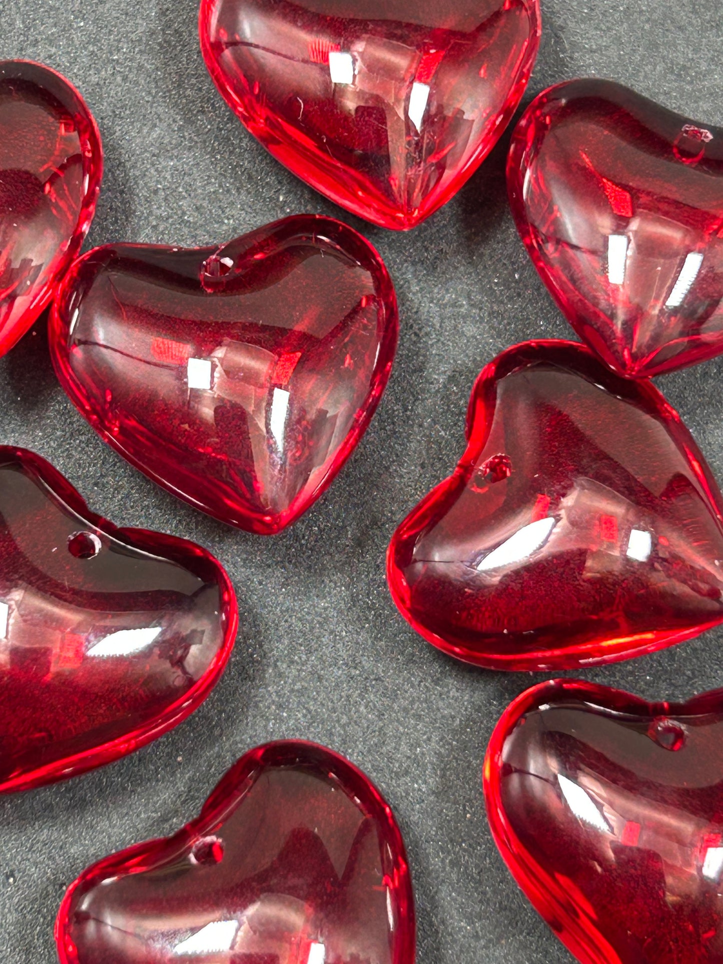 AAA Red Crystal Glass Heart bead Smooth Gorgeous crystal glass red bead. High quality gemstone pendant!