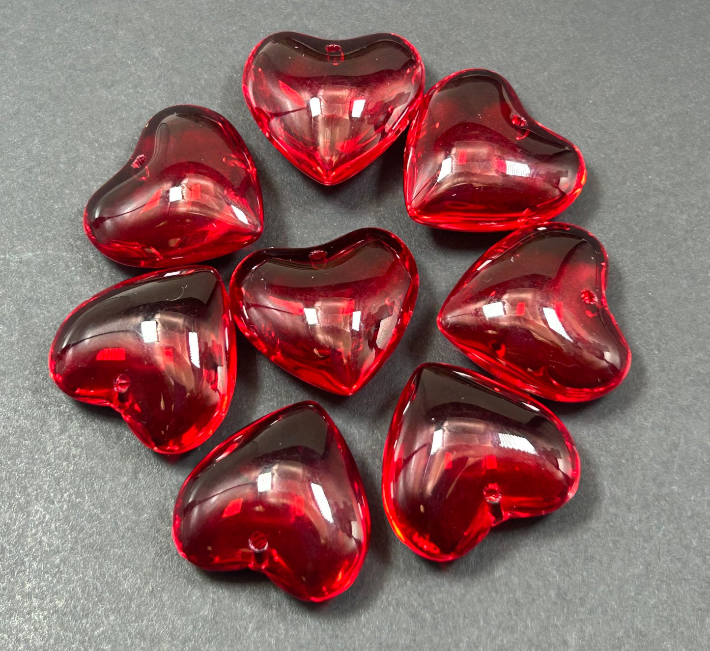 AAA Red Crystal Glass Heart bead Smooth Gorgeous crystal glass red bead. High quality gemstone pendant!