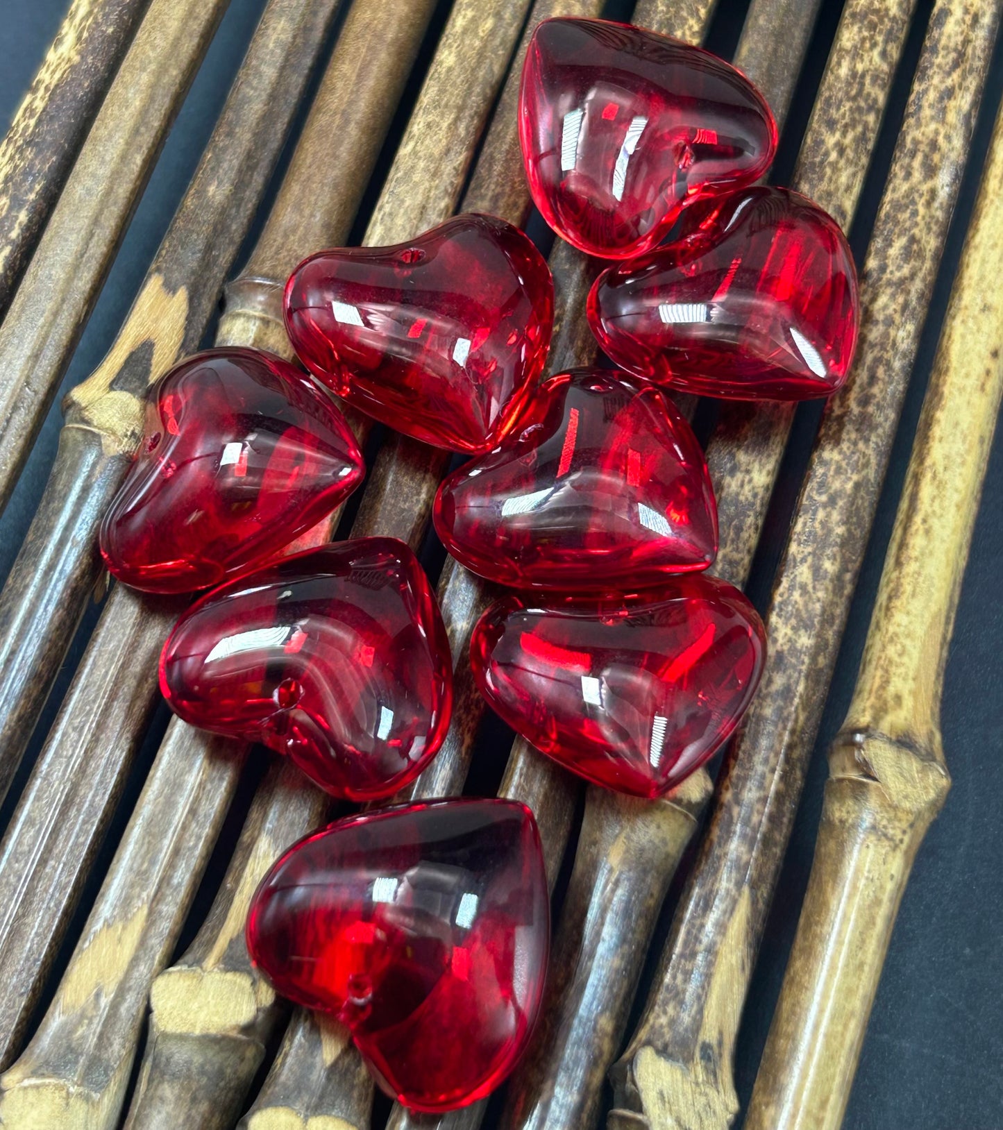 AAA Red Crystal Glass Heart bead Smooth Gorgeous crystal glass red bead. High quality gemstone pendant!