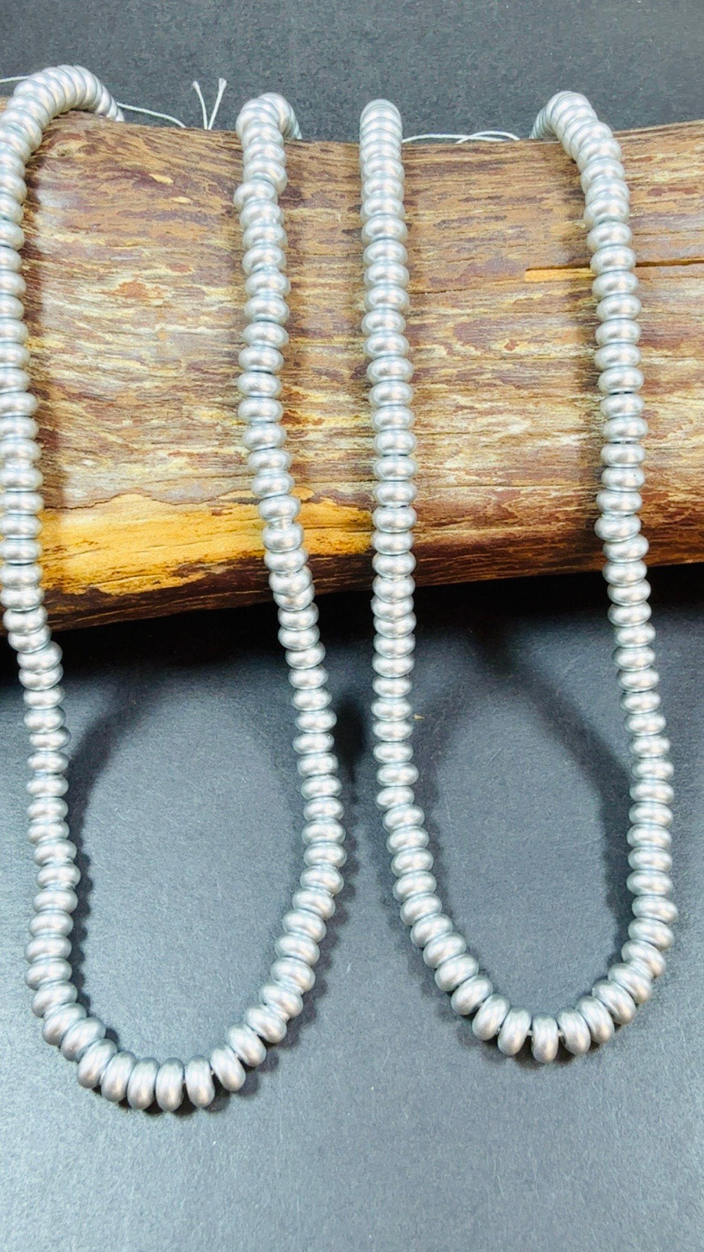 Chinese Swarovski Pearl Crystal Beads 6mm Rondelle shape Beads, Gorgeous Silver color Swarovski Crystal Pearl 15.5"
