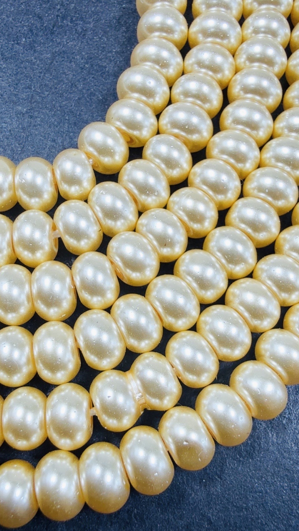 Chinese Swarovski Pearl Crystal Beads 6mm Rondelle shape Beads, Gorgeous Gold color Swarovski Crystal Pearl 15.5"