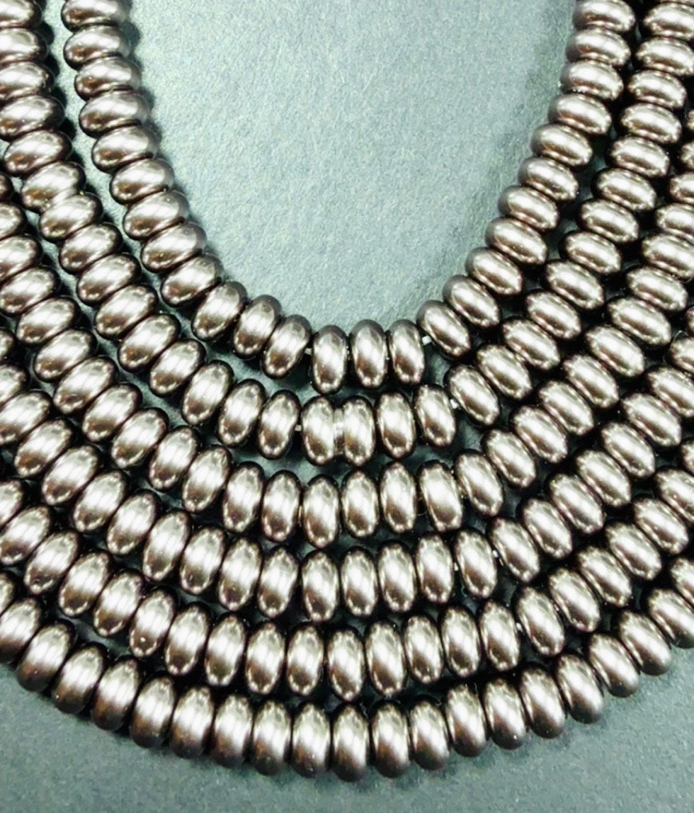 Chinese Swarovski Pearl Crystal Beads 6mm Rondelle shape Beads, Gorgeous Chocolate color Swarovski Crystal Pearl 15.5"
