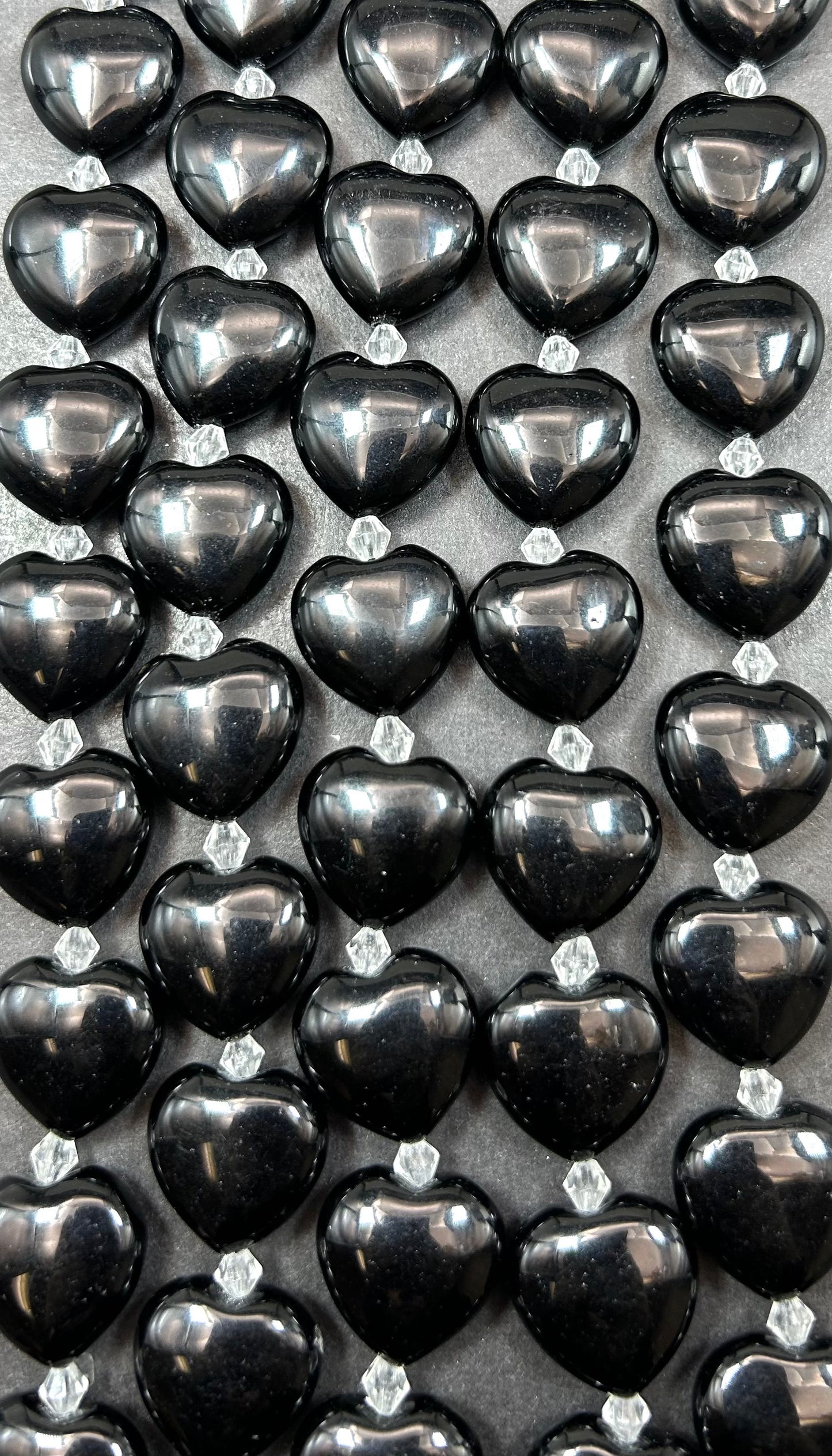 Natural Black Onyx Gemstone Bead 15mm Heart Shape Bead, Natural Black Color Black Onyx Gemstone Beads, Excellent Quality Full Strand 15.5"