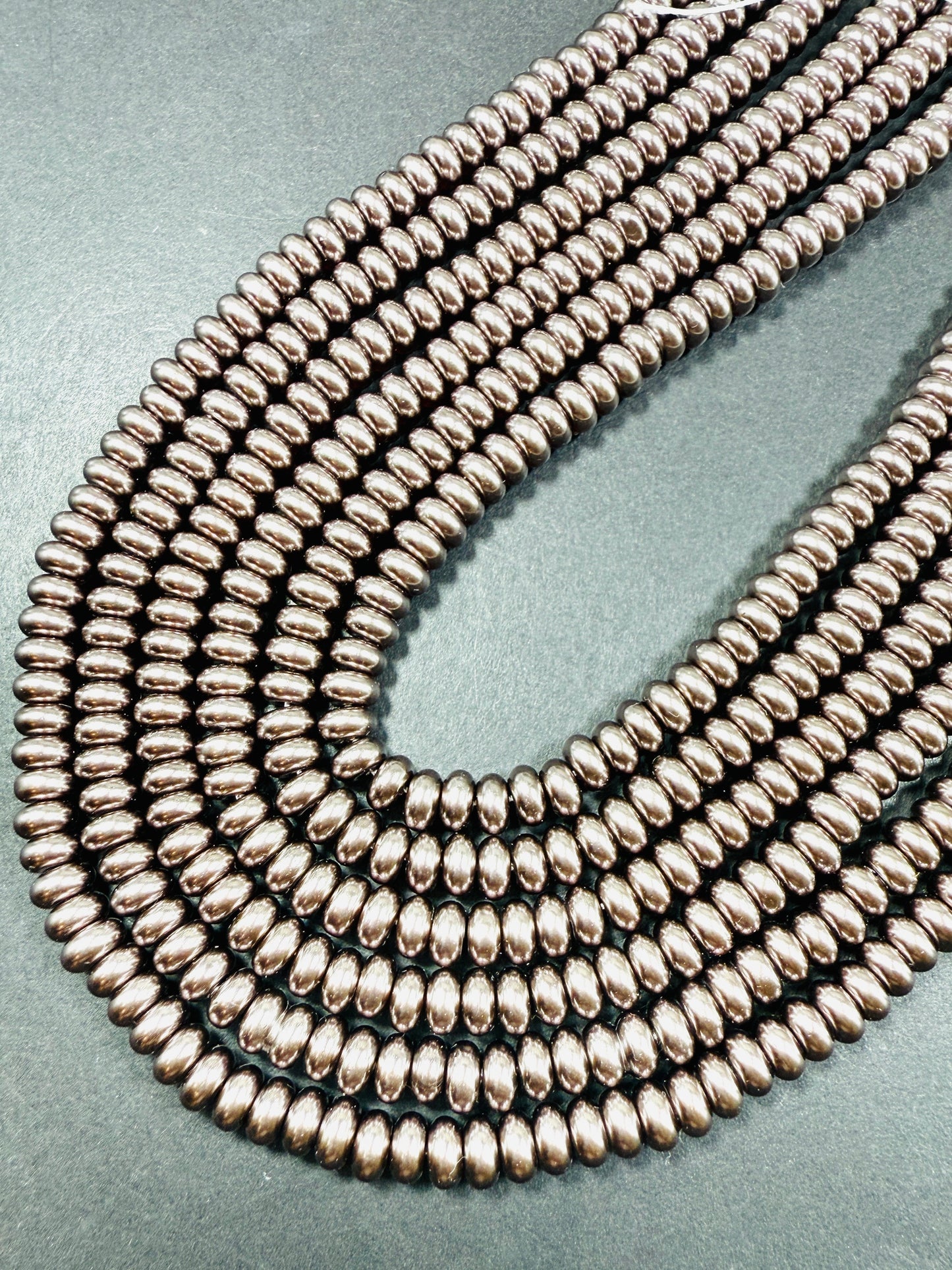 Chinese Swarovski Pearl Crystal Beads 6mm Rondelle shape Beads, Gorgeous Chocolate color Swarovski Crystal Pearl 15.5"