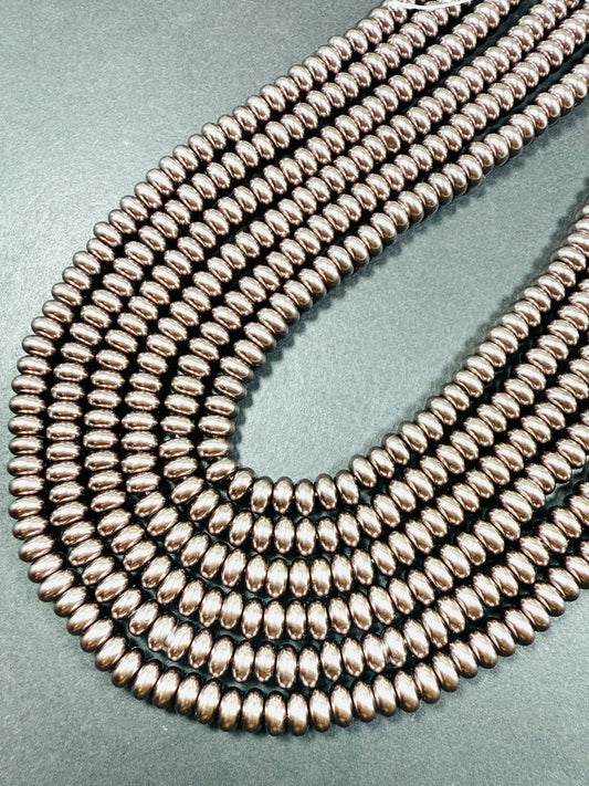 Chinese Swarovski Pearl Crystal Beads 6mm Rondelle shape Beads, Gorgeous Chocolate color Swarovski Crystal Pearl 15.5"