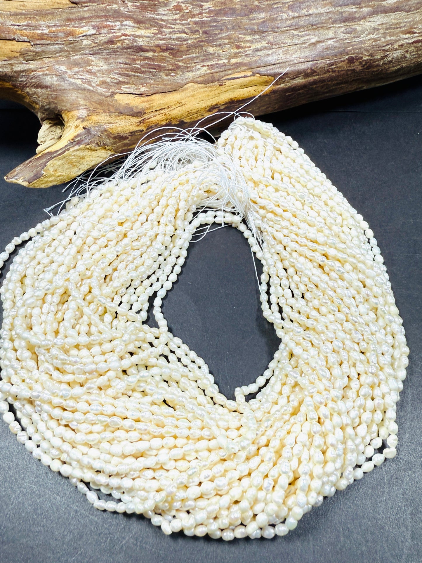 Natural Freshwater Pearl Beads, 3mm, Rice Shape Beads, White Beads, Great Quality pearl Beads! Full strand 15''