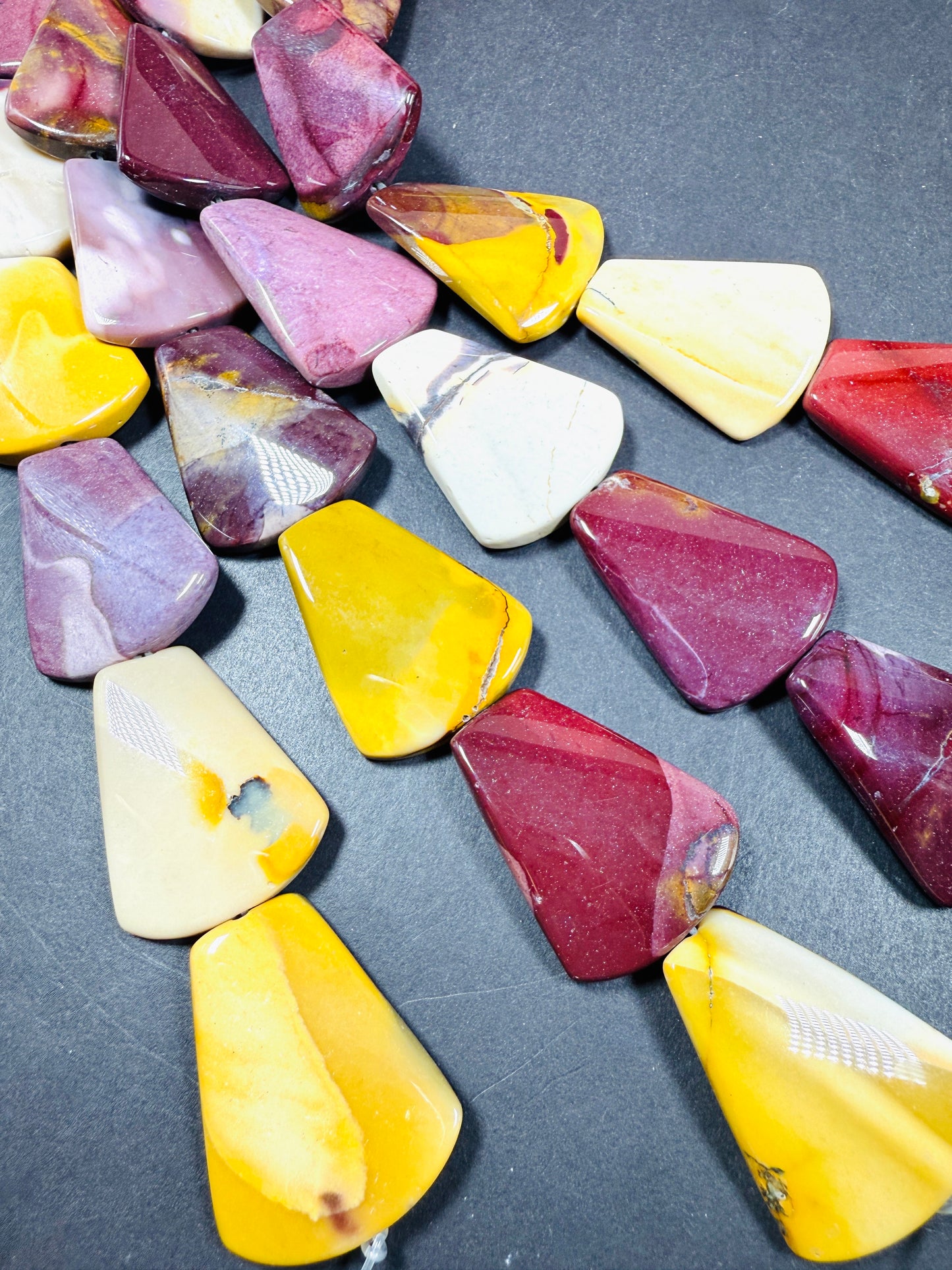 Natural Mookaite Smooth irregular teardrop-like form shaped Gemstone Bead, Beautiful Natural Red, Brown, Beige Color, Full Strand 15.5".